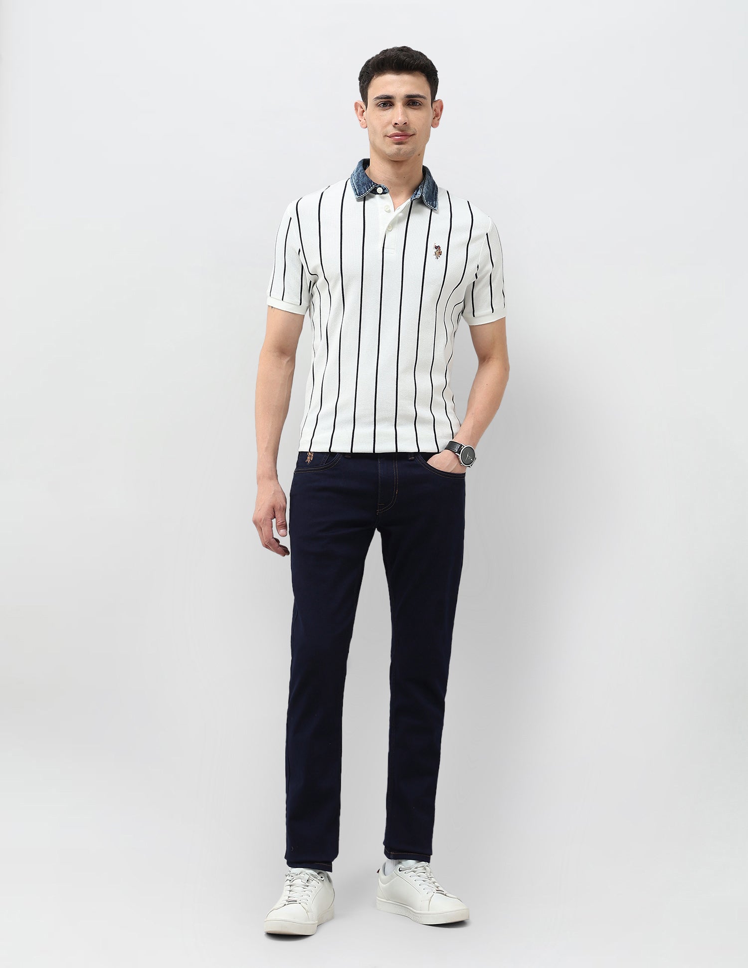 Brandon Slim Tapered Fit Blue Jeans Indigo - U.S. POLO ASSN. | Large