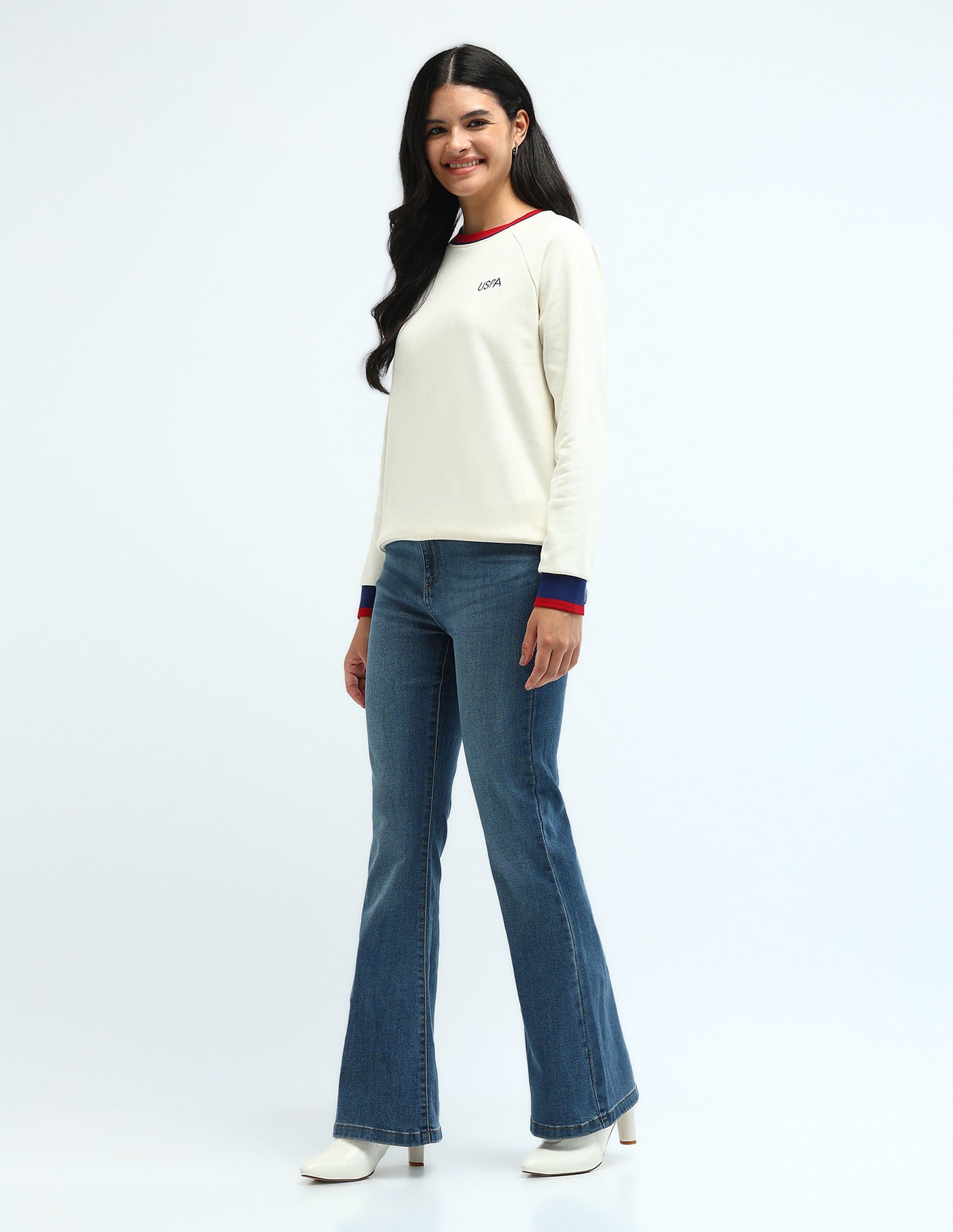 High Rise Flared Jeans Blue - U.S. Polo Assn. India | Large