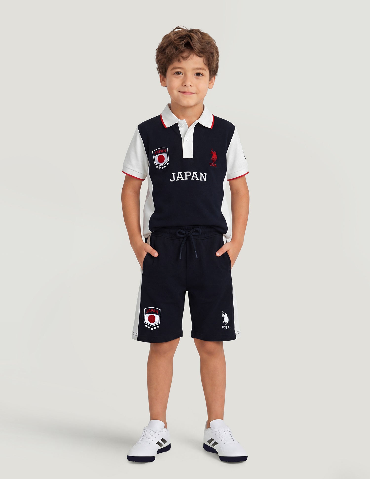 Mid Rise Solid Shorts Navy - U.S. Polo Assn. India | Large