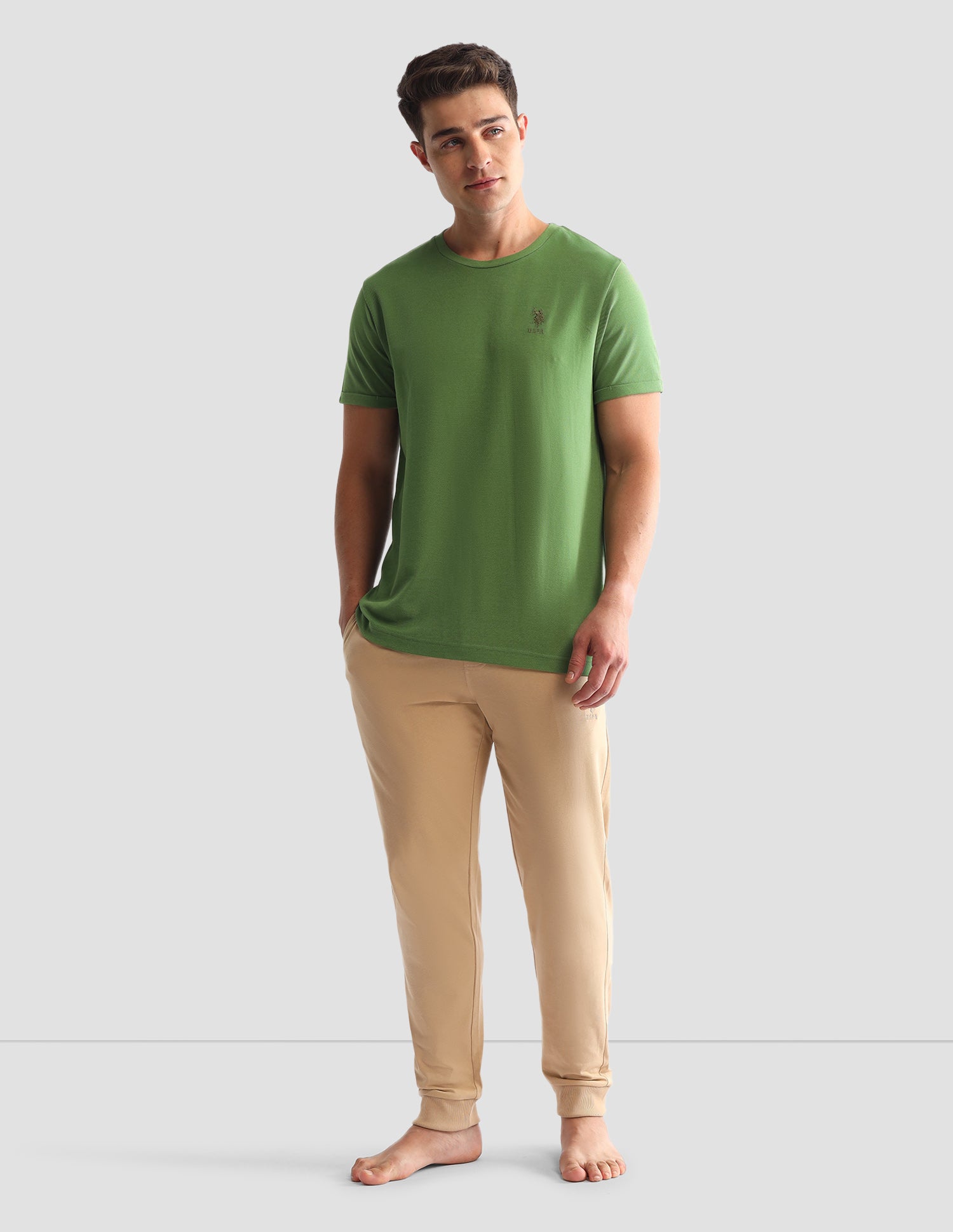 Solid Comfort Fit  Loungewear T-Shirt Raw Umber - U.S. POLO ASSN. | Large