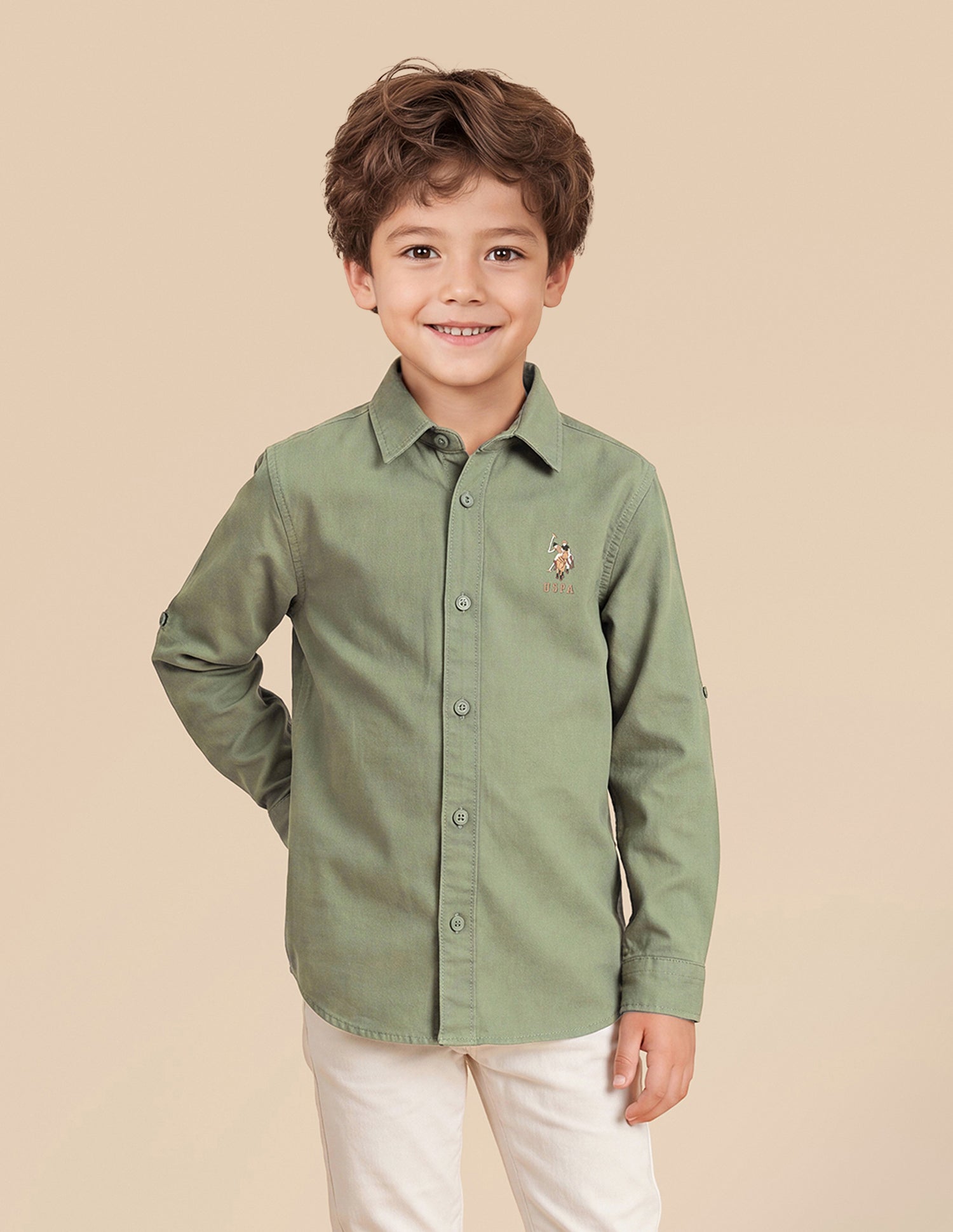 Solid Twill Shirt Olive - U.S. Polo Assn. India | Large