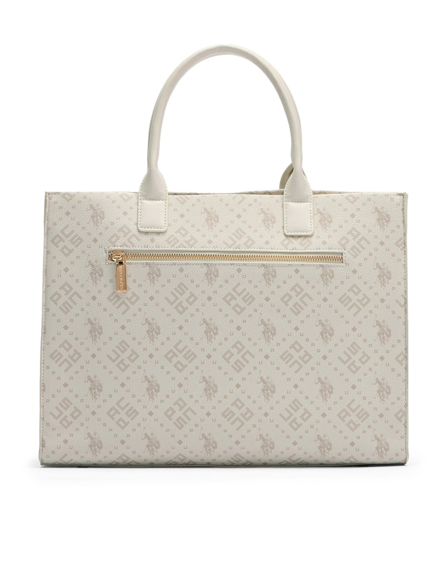 Carmella Brand Printed Tote Bag Off White - U.S. Polo Assn. India | Large