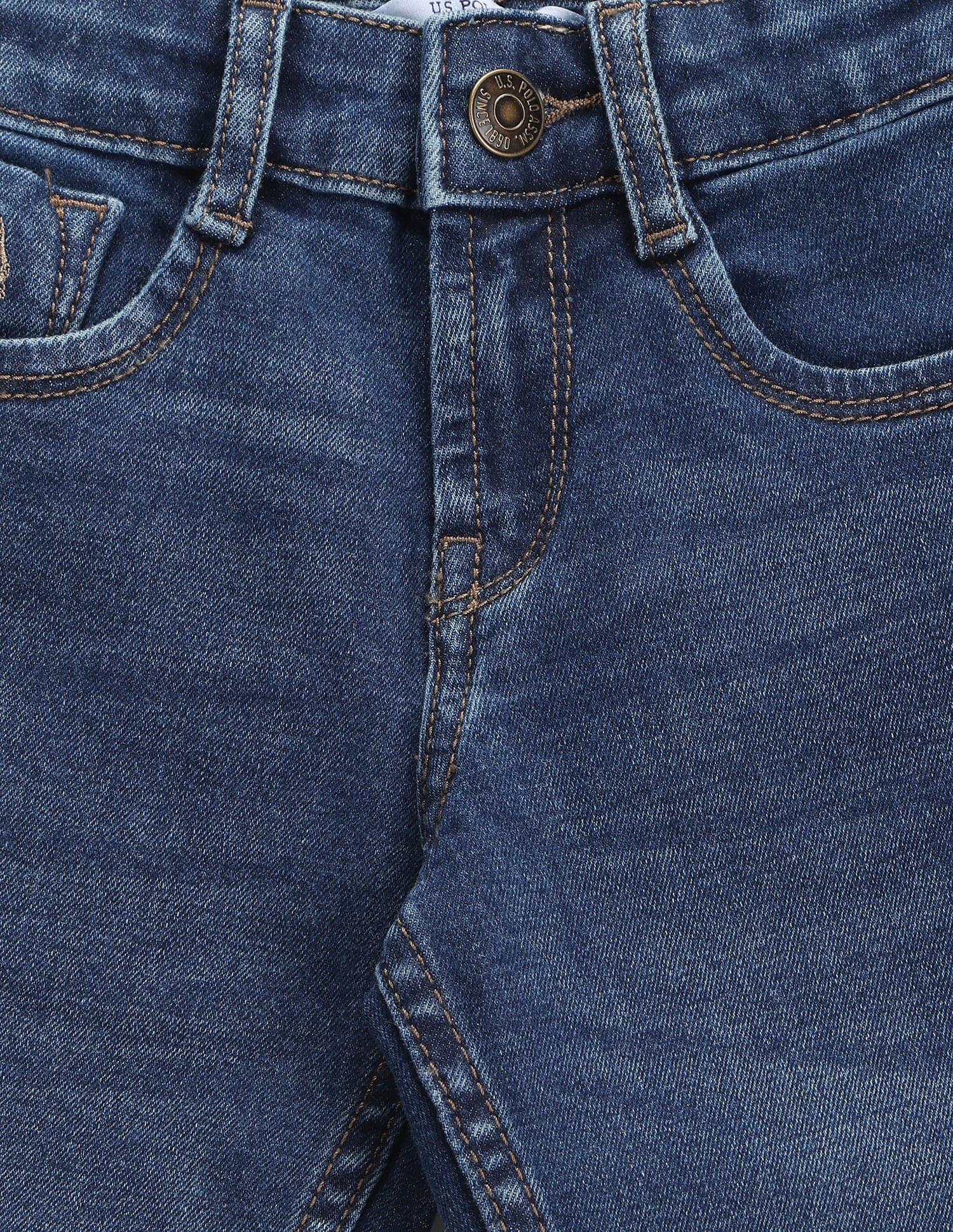 Boys Lightly Distressed Relaxed Jeans Blue - U.S. POLO ASSN. | Large