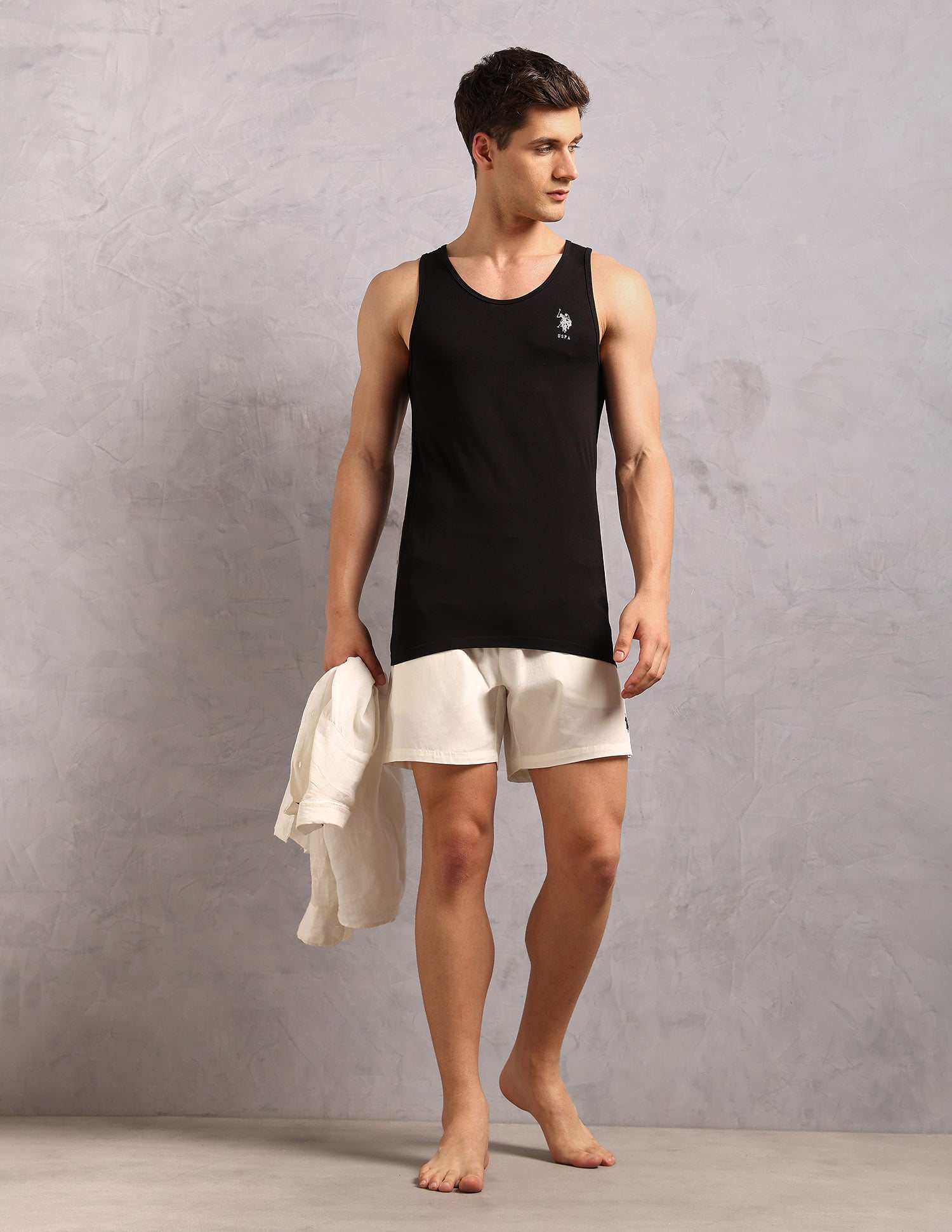 Moisture Absorbent Stretch Fit AV001 Vest - Pack Of 1 Olive - U.S. Polo Assn. India | Large