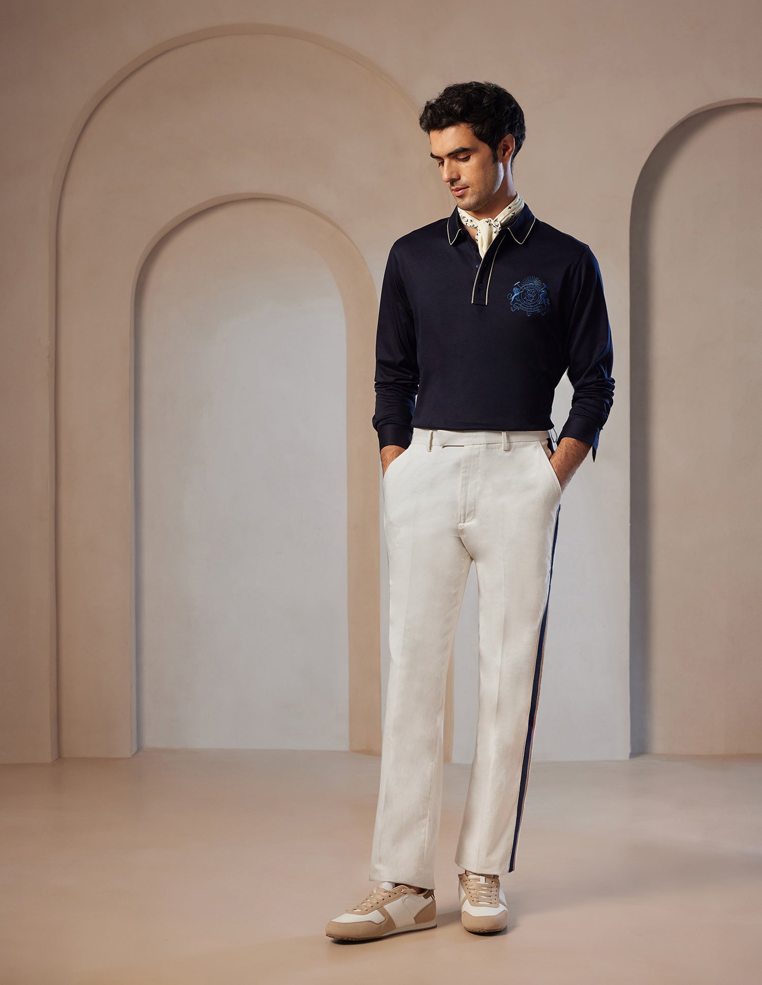 Pacho X Denver Slim Fit Linen Trousers Ivory - U.S. POLO ASSN. | Large