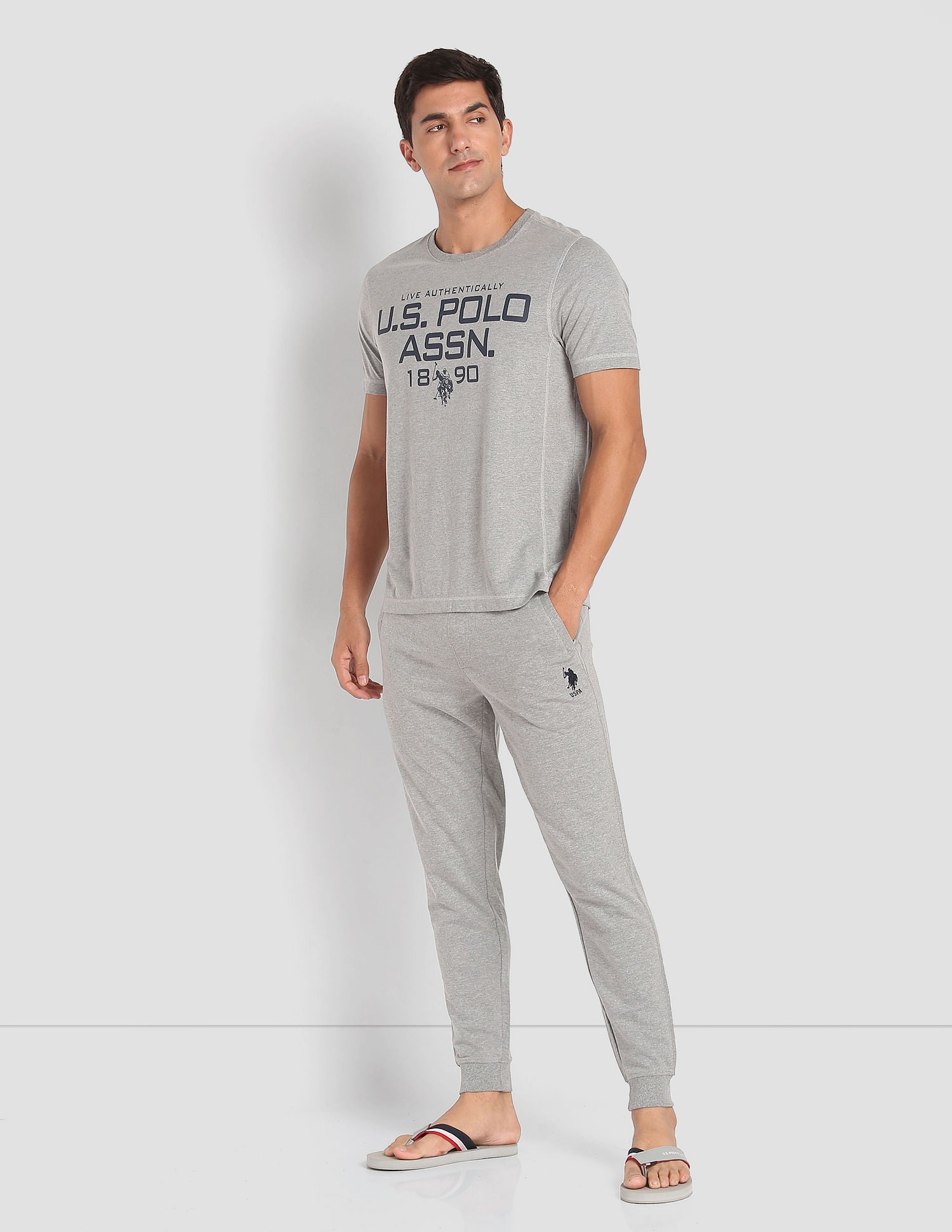 Crew Neck Tri Blend I682 Lounge T-Shirt - Pack Of 1 Grey - U.S. POLO ASSN. | Large