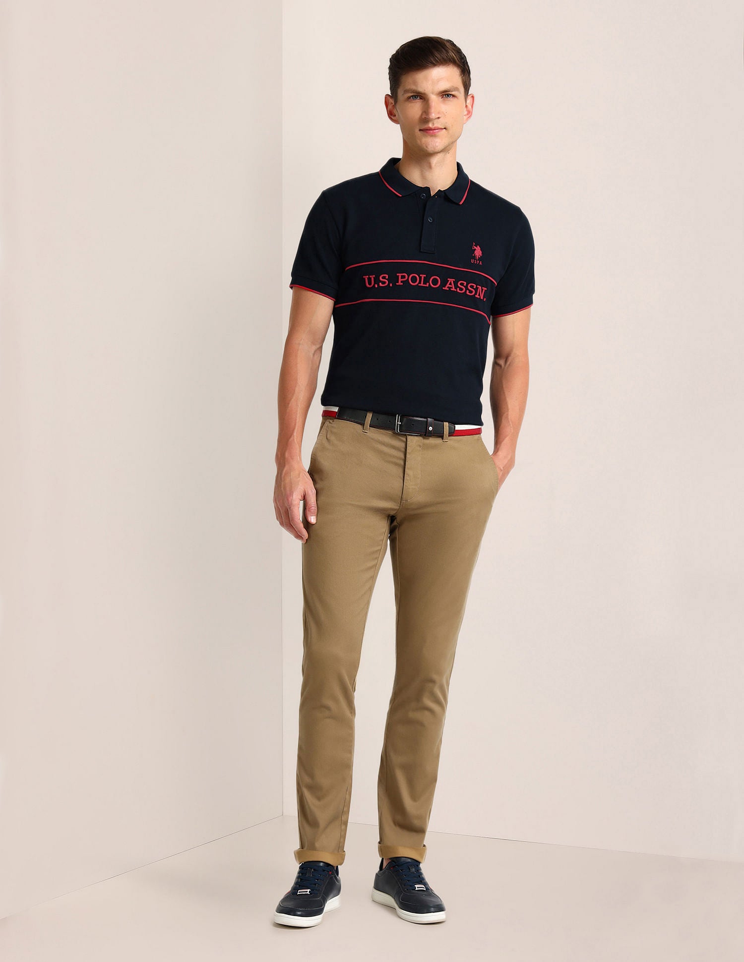 Slim Fit Logo Polo Shirt Blue - U.S. POLO ASSN. | Large