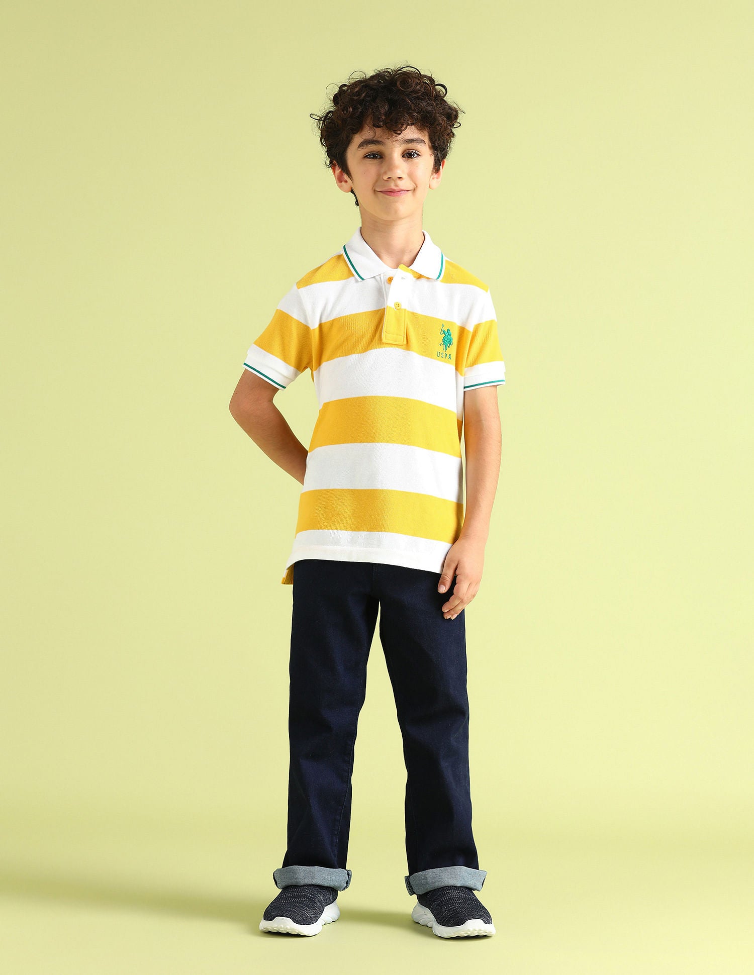 Regular fit Striped Polo Shirt Yellow - U.S. POLO ASSN. | Large