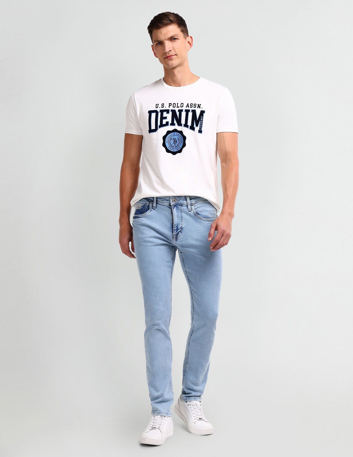 Brandon Slim Tapered Blue Jeans Blue - U.S. Polo Assn. India | Large