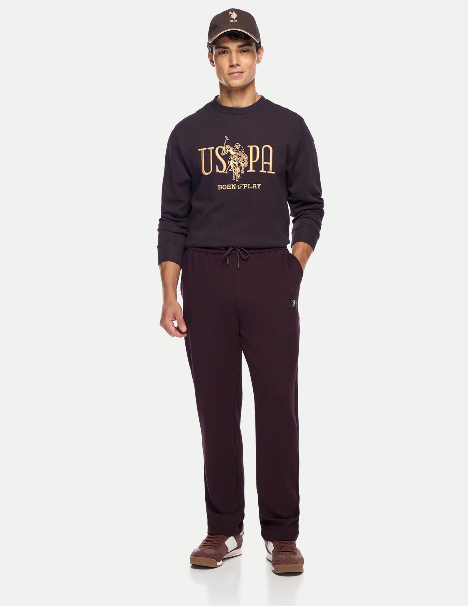 Mid Rise Regular Fit Track Pants Wine - U.S. Polo Assn. India | Large