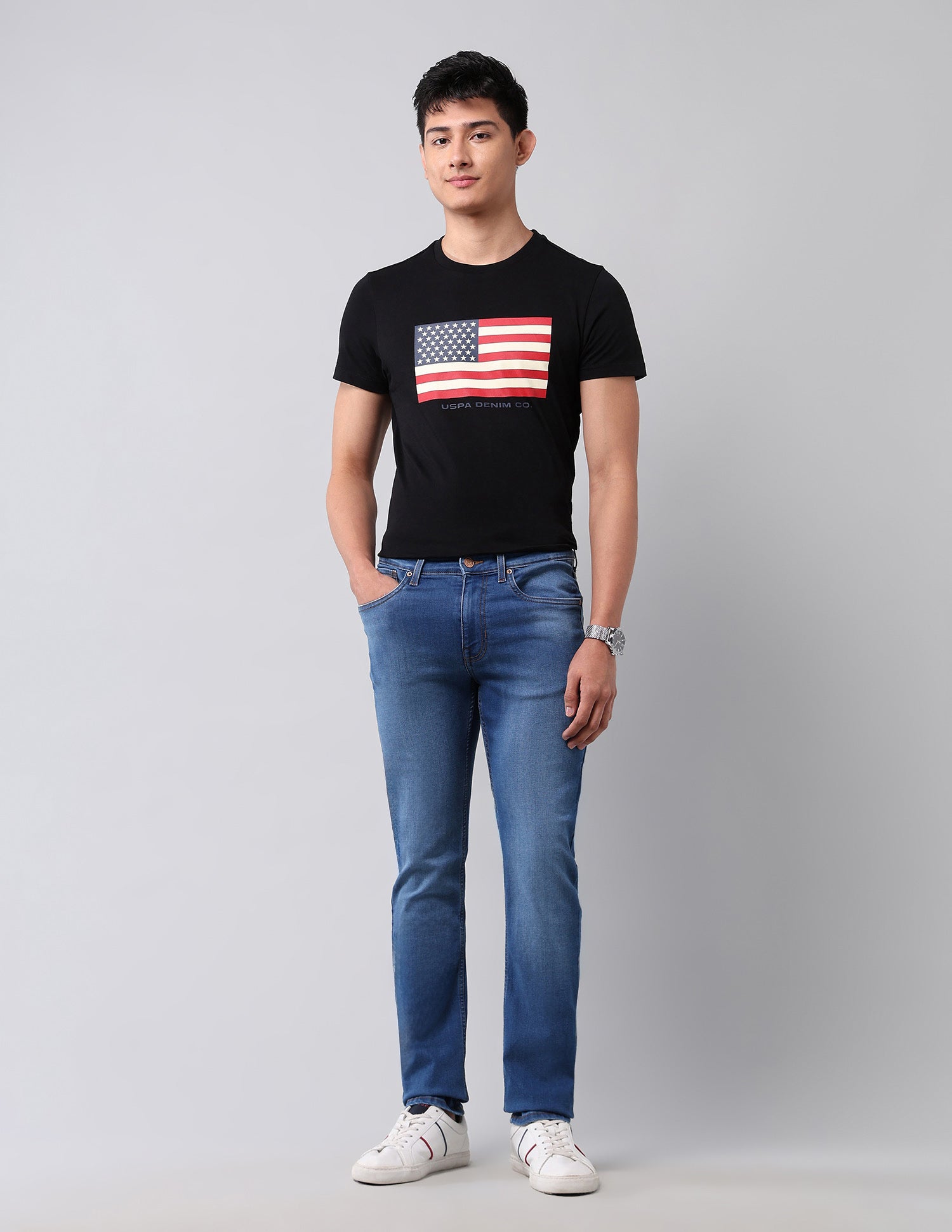 Regallo Skinny Fit Blue Jeans Med Blue - U.S. Polo Assn. India | Large