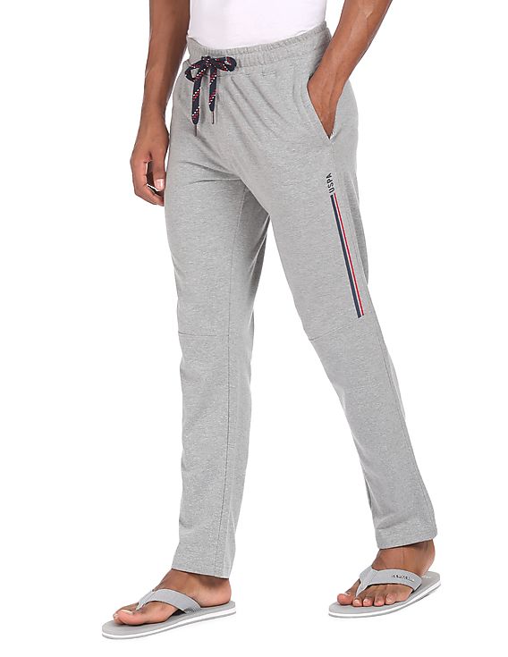 Men Grey I673 Comfort Fit Solid Cotton Polyester Lounge Pants - Pack Of 1 Grey - U.S. POLO ASSN. | Large
