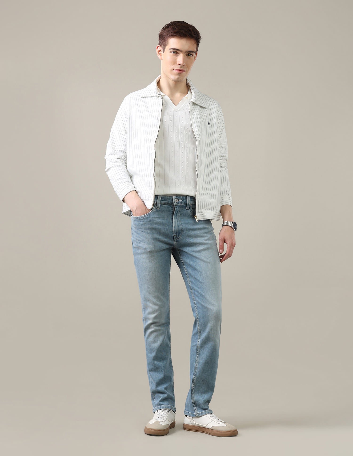 Harold Slim Straight Fit Blue Jeans Blue - U.S. Polo Assn. India | Large