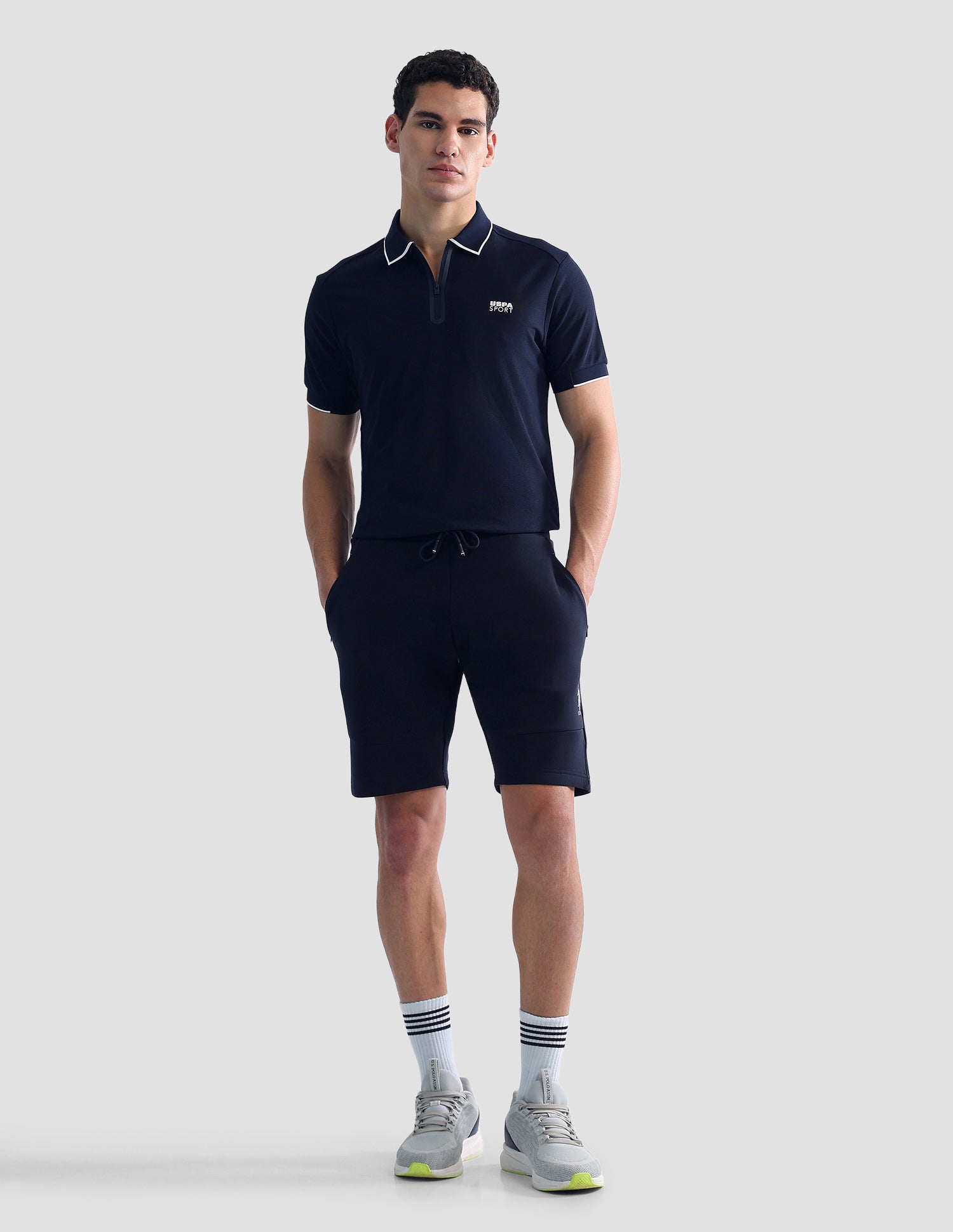 Solid Slim Fit Active Polo Shirt Navy - U.S. POLO ASSN. | Large