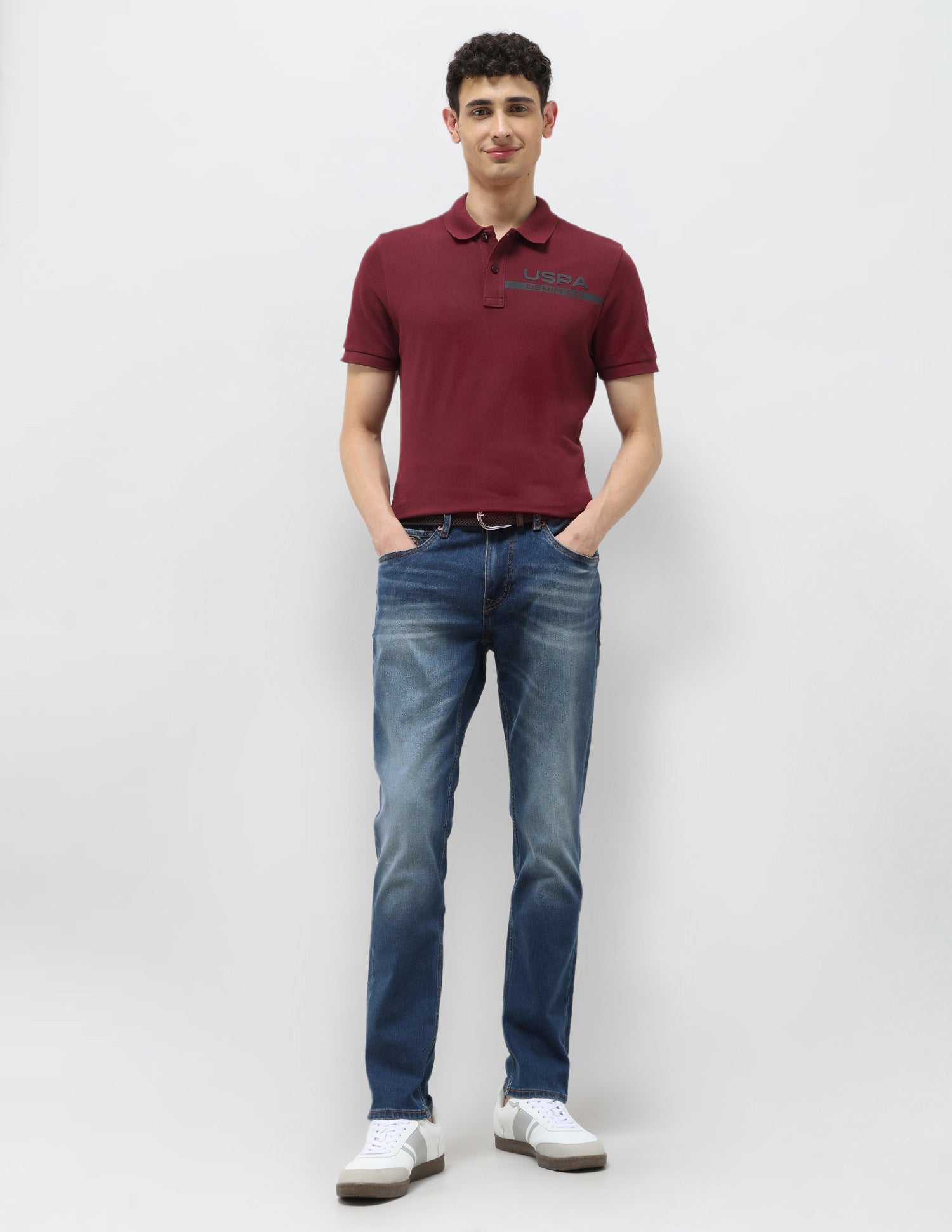 Brandon Slim Tapered Fit Blue Jeans Dark Indigo - U.S. POLO ASSN. | Large