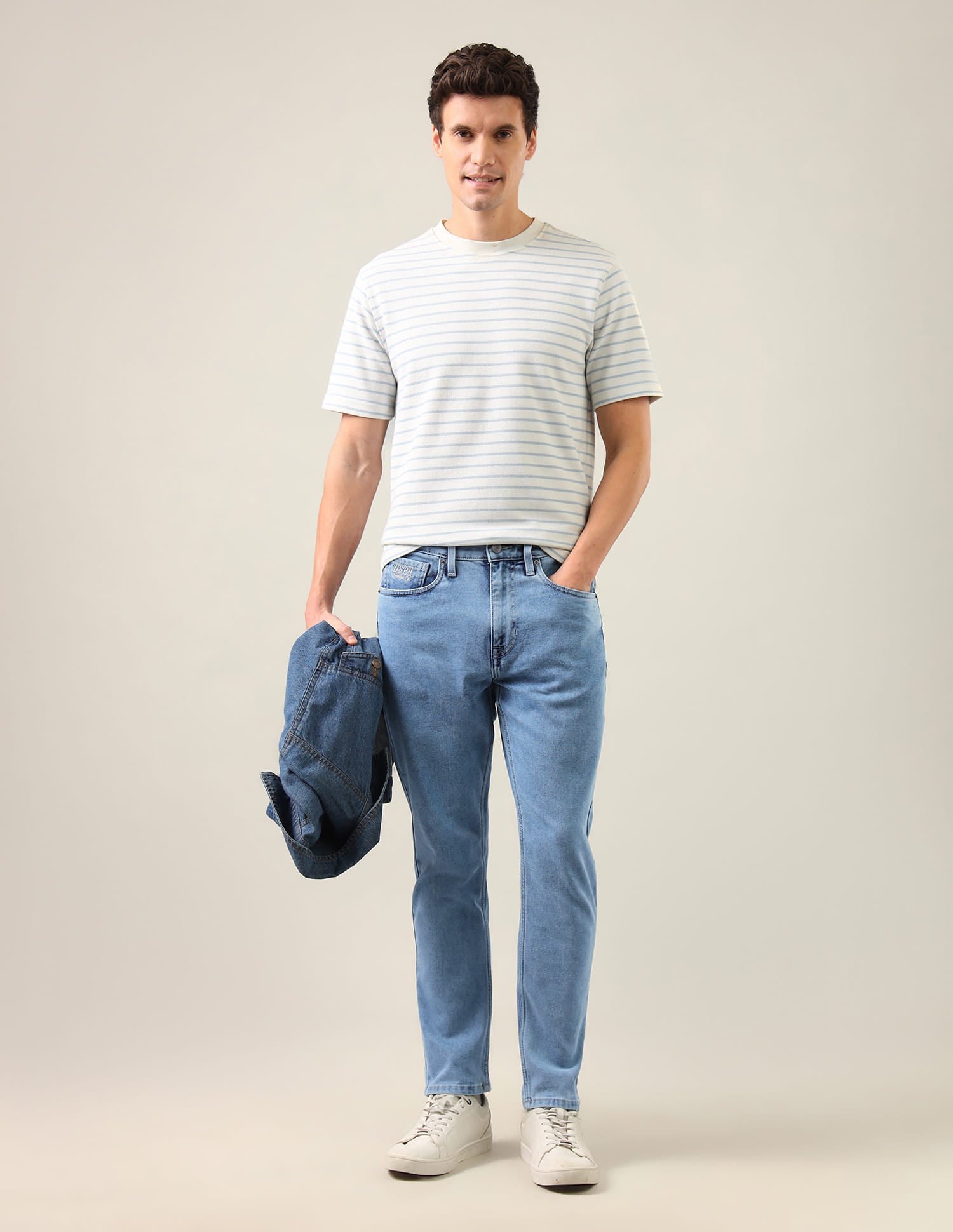 Cole Comfort Cropped Fit Blue Jeans Blue - U.S. Polo Assn. India | Large
