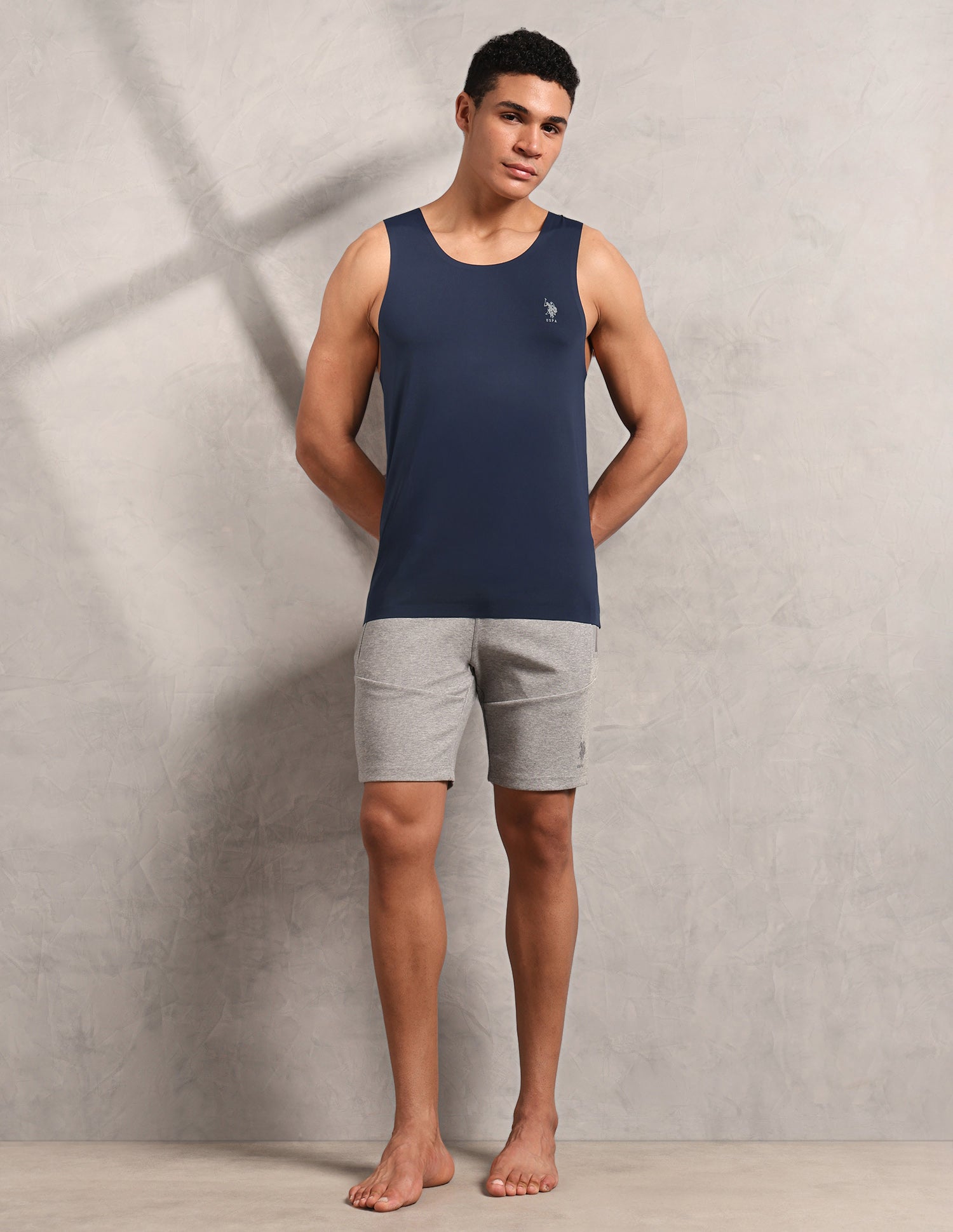 Breathe Easy Mesh Seamless RV001 Sports Vest Navy - U.S. Polo Assn. India | Large