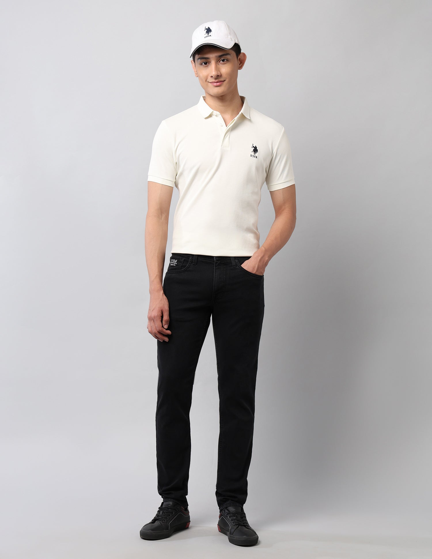 Brandon Slim Tapered Fit Black Jeans Black - U.S. POLO ASSN. | Large