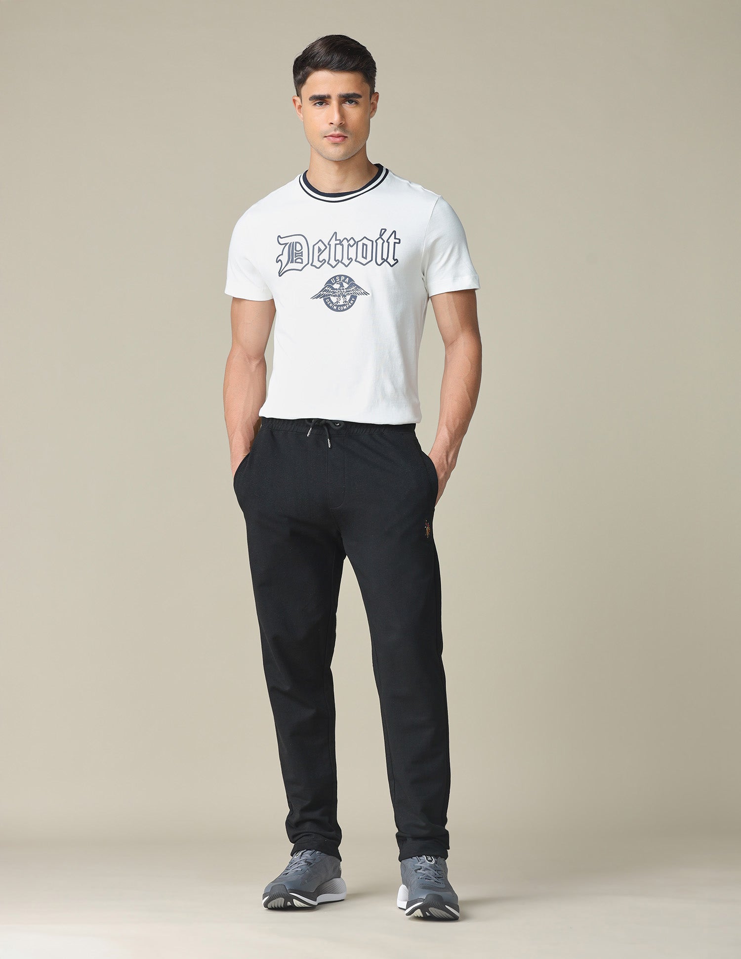 Solid Regular Fit Track Pants Black - U.S. POLO ASSN. | Large