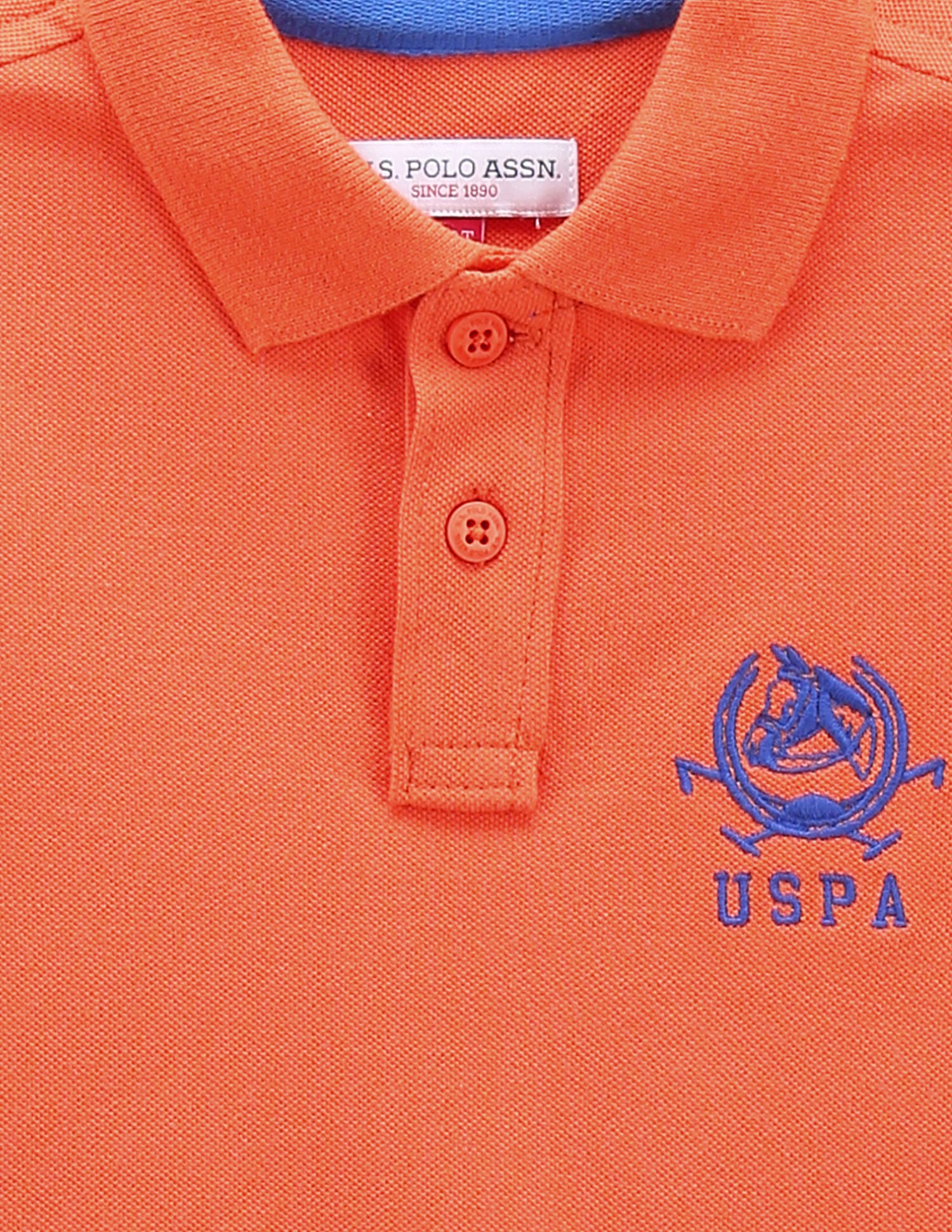 Boys Pure Cotton Polo Shirt Orange - U.S. POLO ASSN. | Large