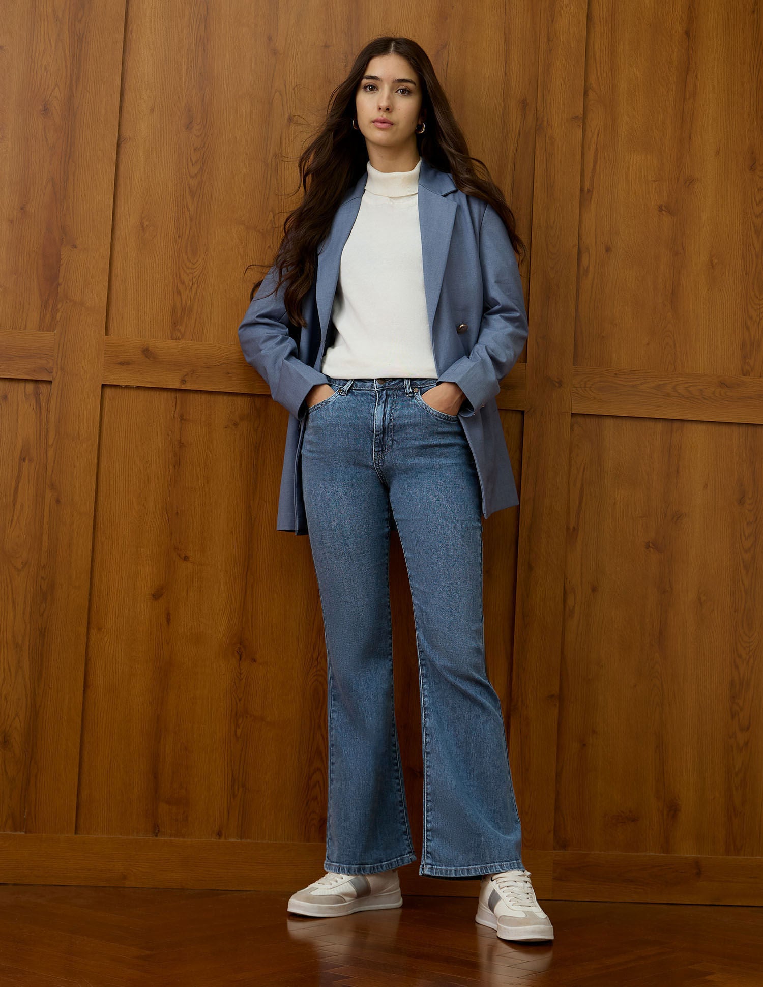 High Rise Flared Fit Jeans Blue - U.S. POLO ASSN. | Large