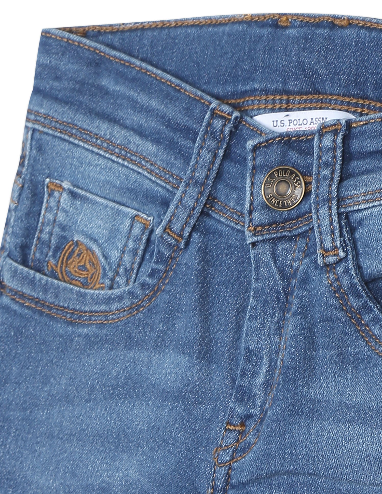 Boys Blue Mid Rise Slim Fit Jeans Blue - U.S. Polo Assn. India | Large