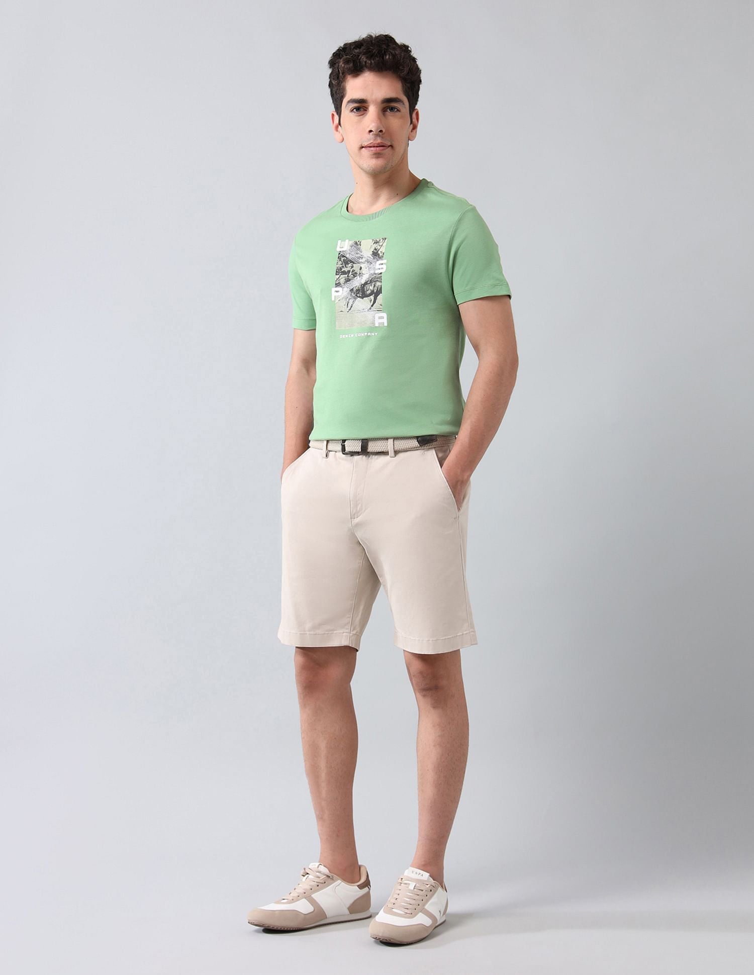 Muscle Fit Brand Printed T-Shirt Green - U.S. Polo Assn. India | Large