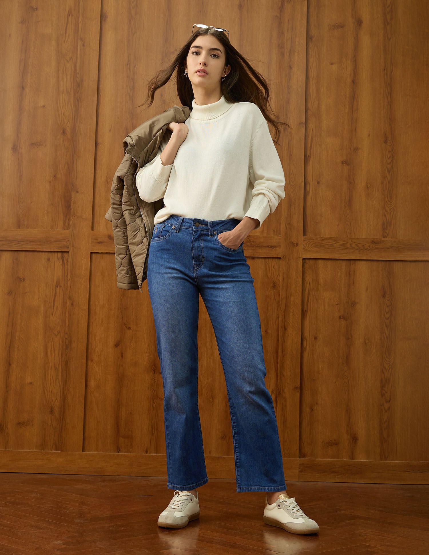 High Rise Straight Fit Jeans Blue - U.S. POLO ASSN. | Large