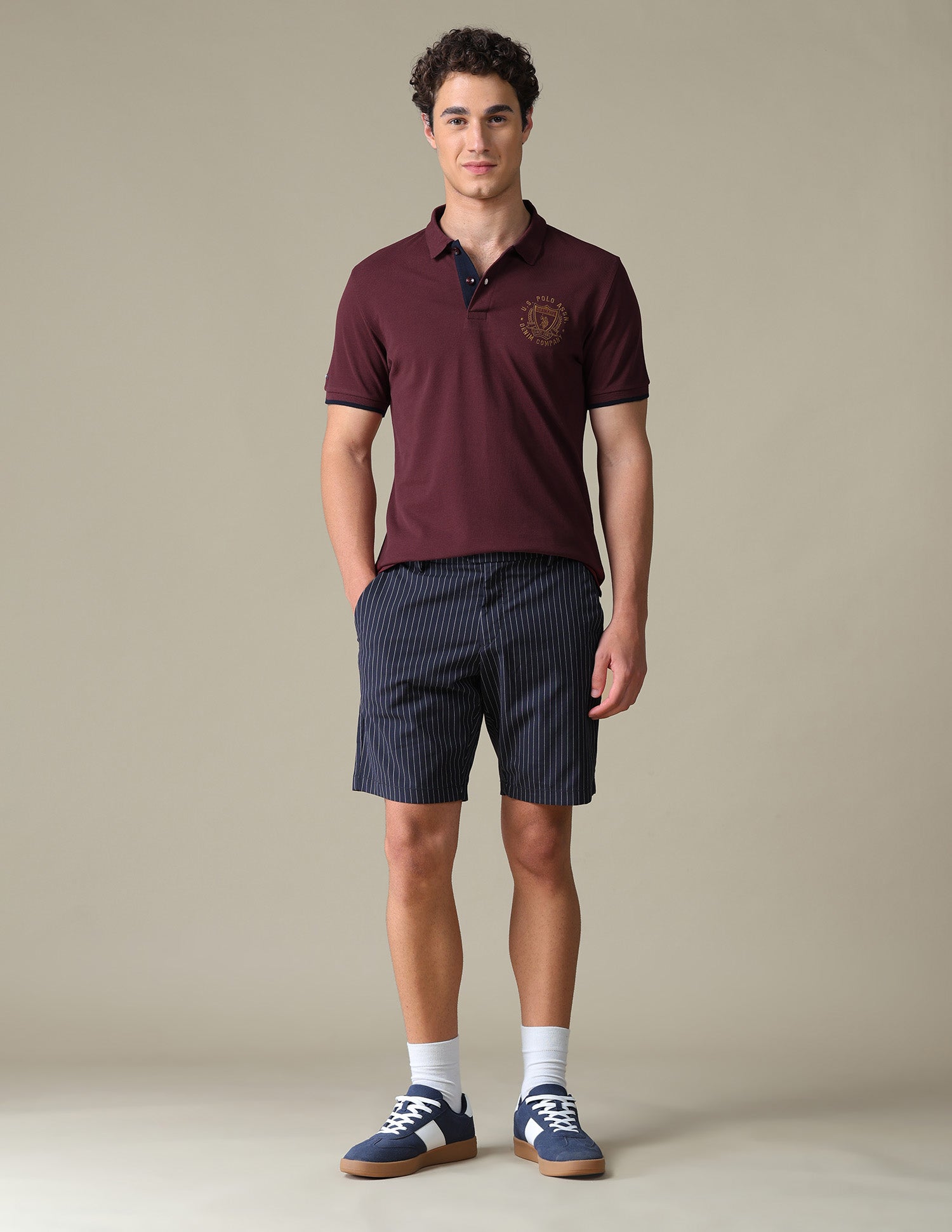 Solid Slim Fit Polo Shirt Maroon - U.S. Polo Assn. India | Large