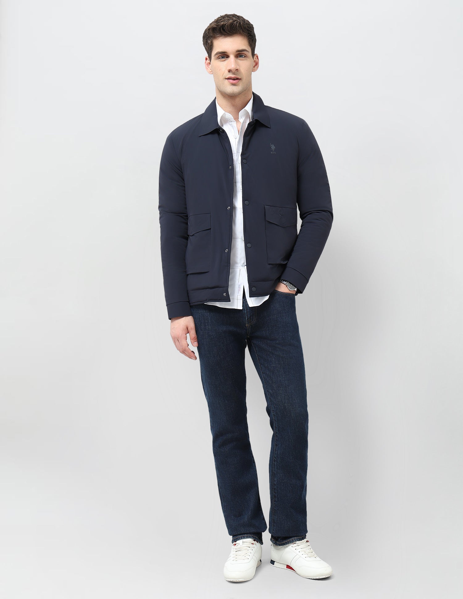 Solid Regular Fit Jacket Navy - U.S. POLO ASSN. | Large