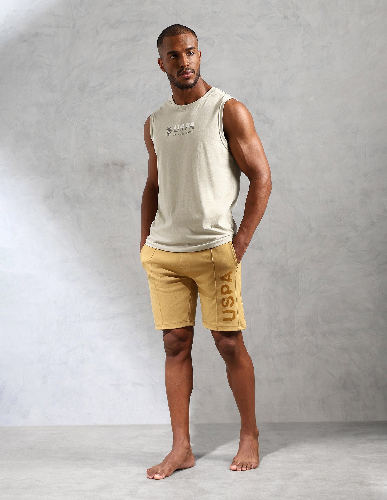 Brand Print Comfort Fit OEV06 Vest - Pack Of 1 Light Beige Ref - U.S. POLO ASSN. | Large