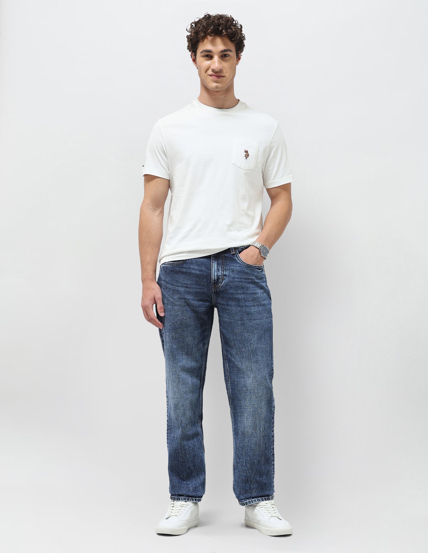 Shawn Relaxed Fit Blue Jeans Dark Blue - U.S. Polo Assn. India | Large