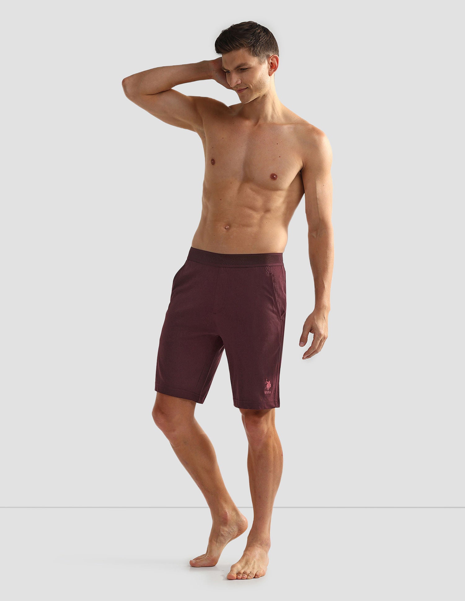 Mid Rise Solid LS001 Shorts - Pack Of 1 Port Royal - U.S. POLO ASSN. | Large