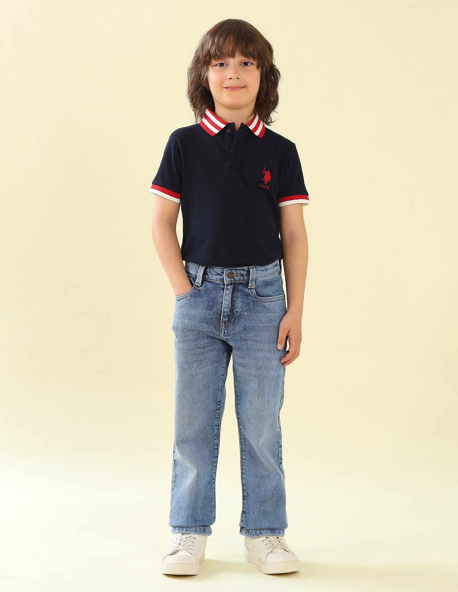 Relaxed Fit Whiskered Jeans Indigo - U.S. Polo Assn. India | Large