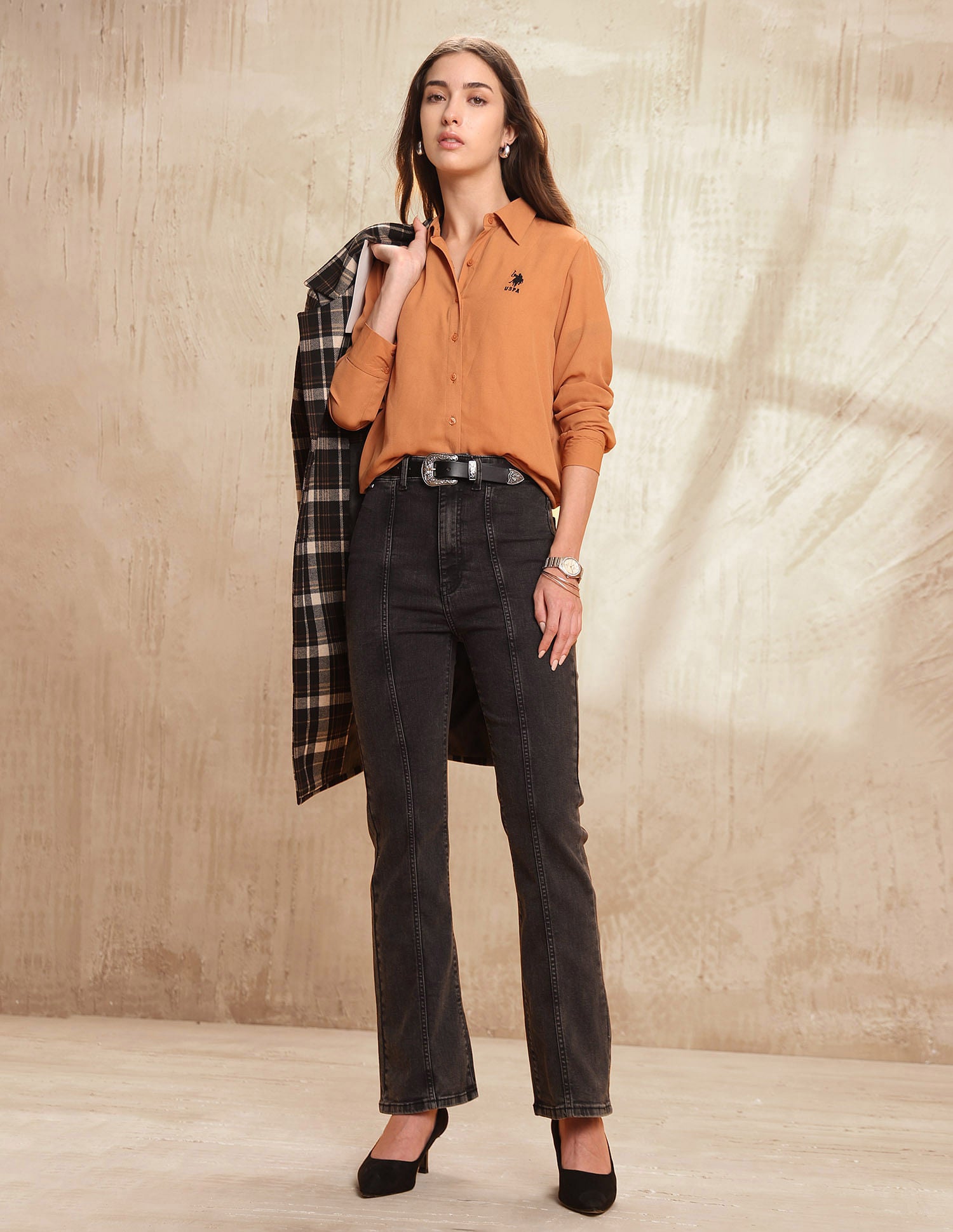 Ultra High Rise Bootcut Jeans Dark Grey - U.S. POLO ASSN. | Large