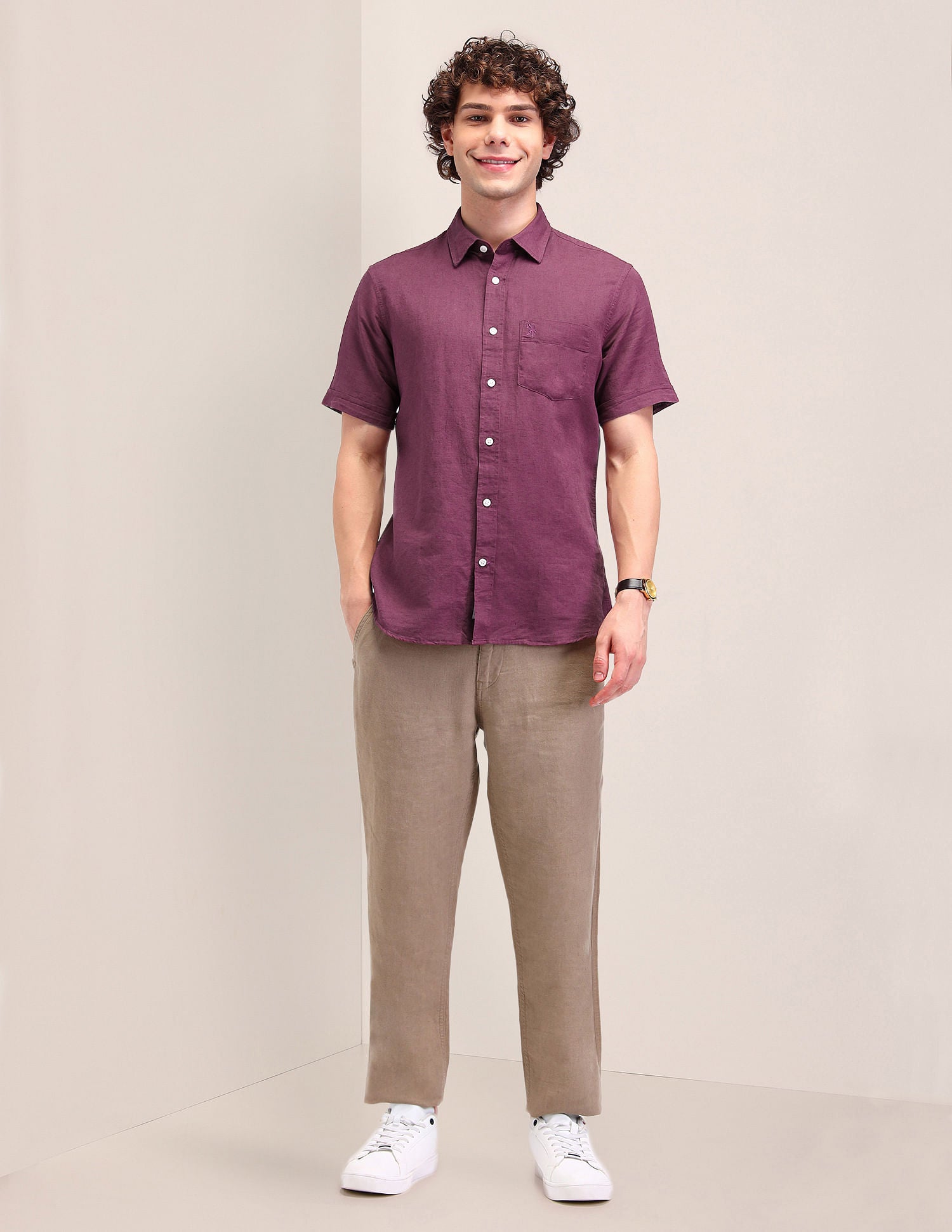 Poplin Tailored Fit Shirt Pink - U.S. Polo Assn. India | Large