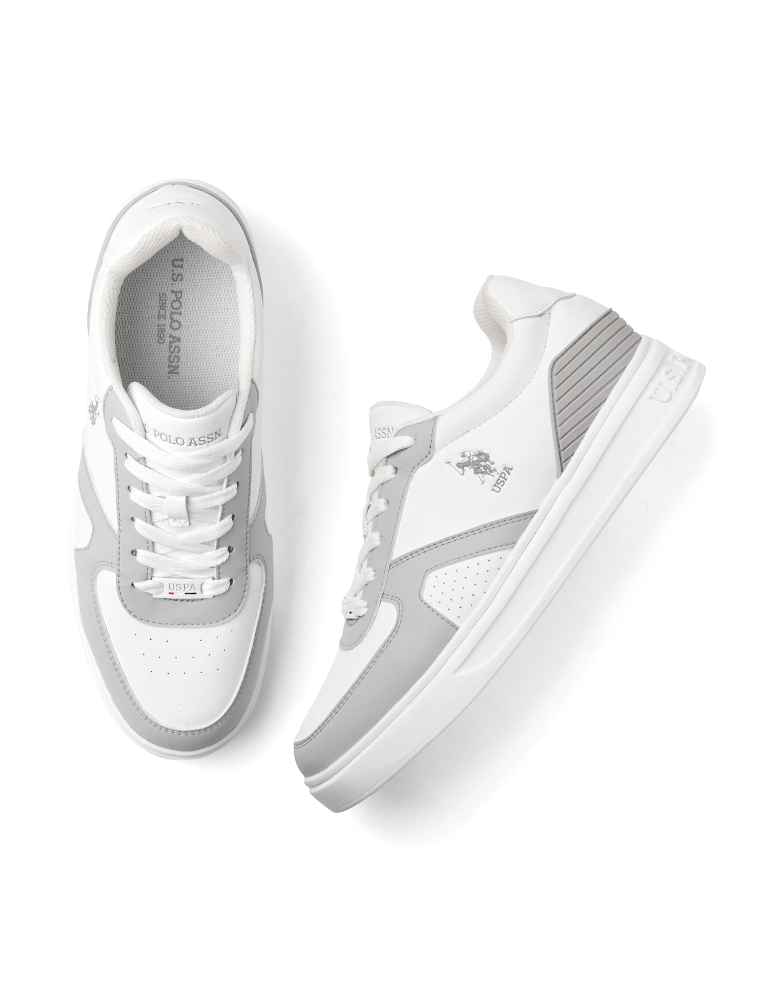 Men Nebo Colourblocked Sneakers Grey - U.S. Polo Assn. India | Large
