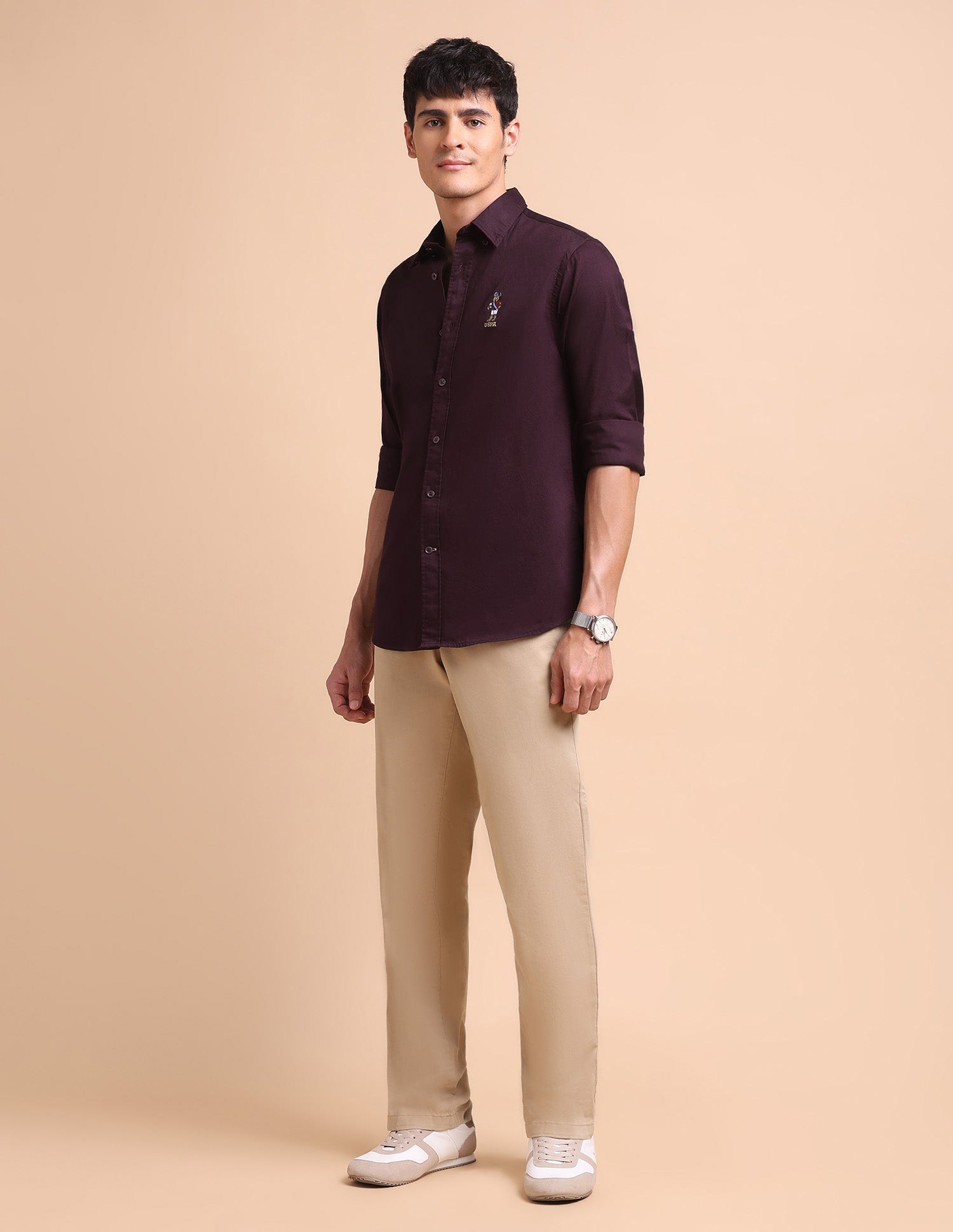 Tailored Fit Button Down Shirt Brown - U.S. POLO ASSN. | Large