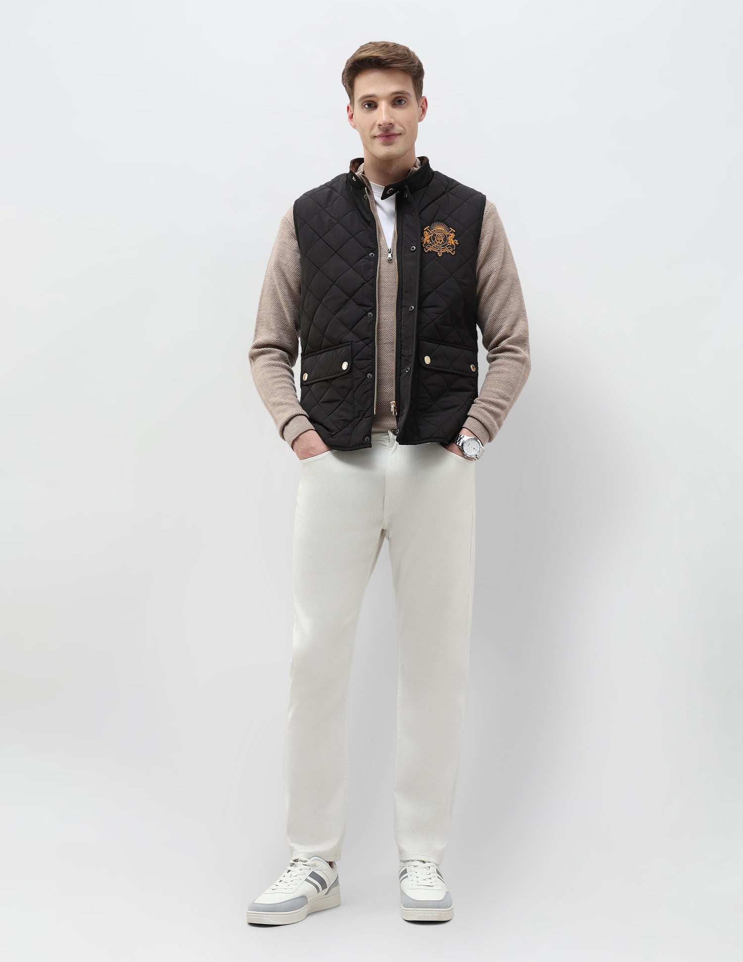 High Neck Solid Quilted Jacket Black - U.S. POLO ASSN. | Large