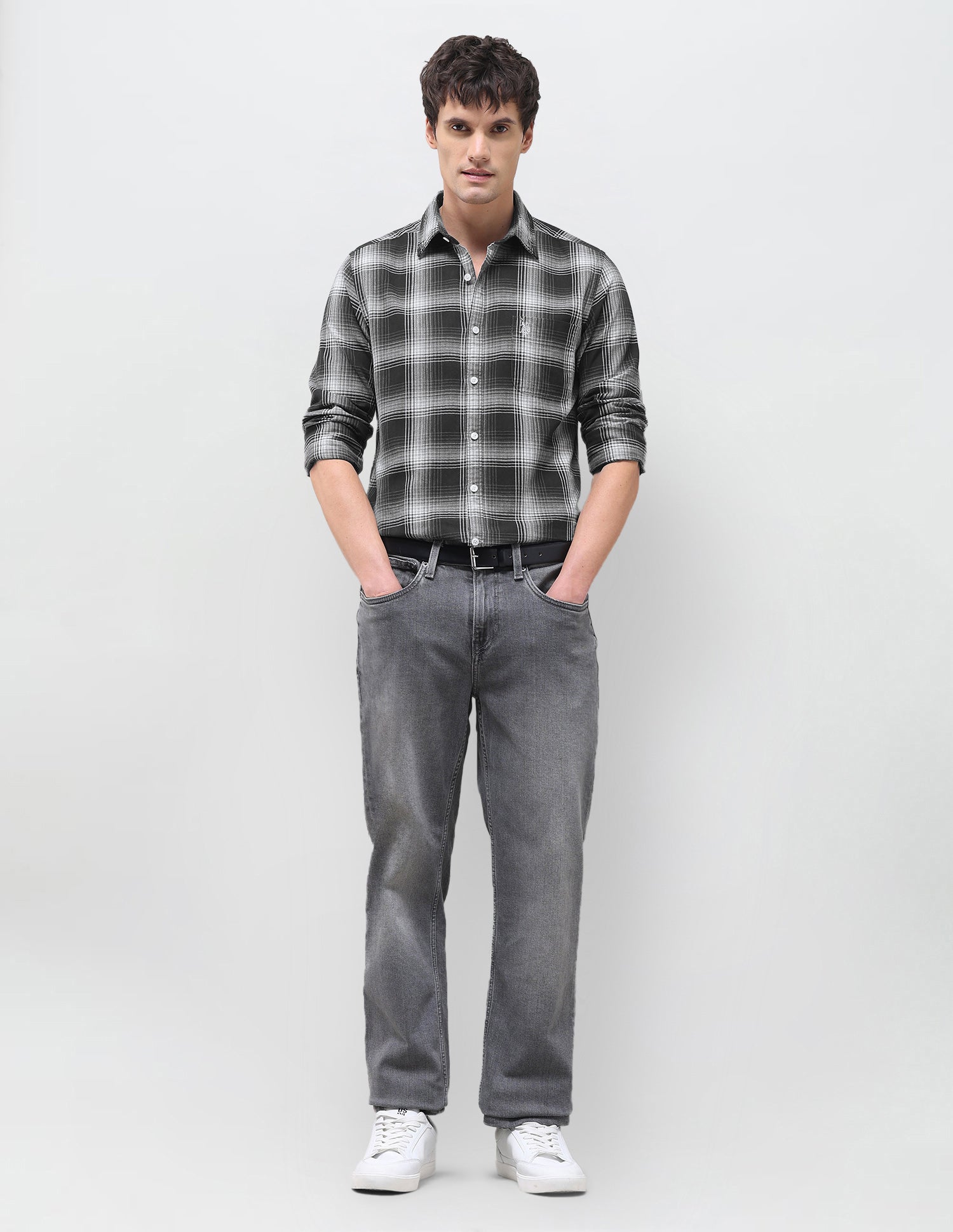 Twill Tartan Checked Shirt Black - U.S. Polo Assn. India | Large