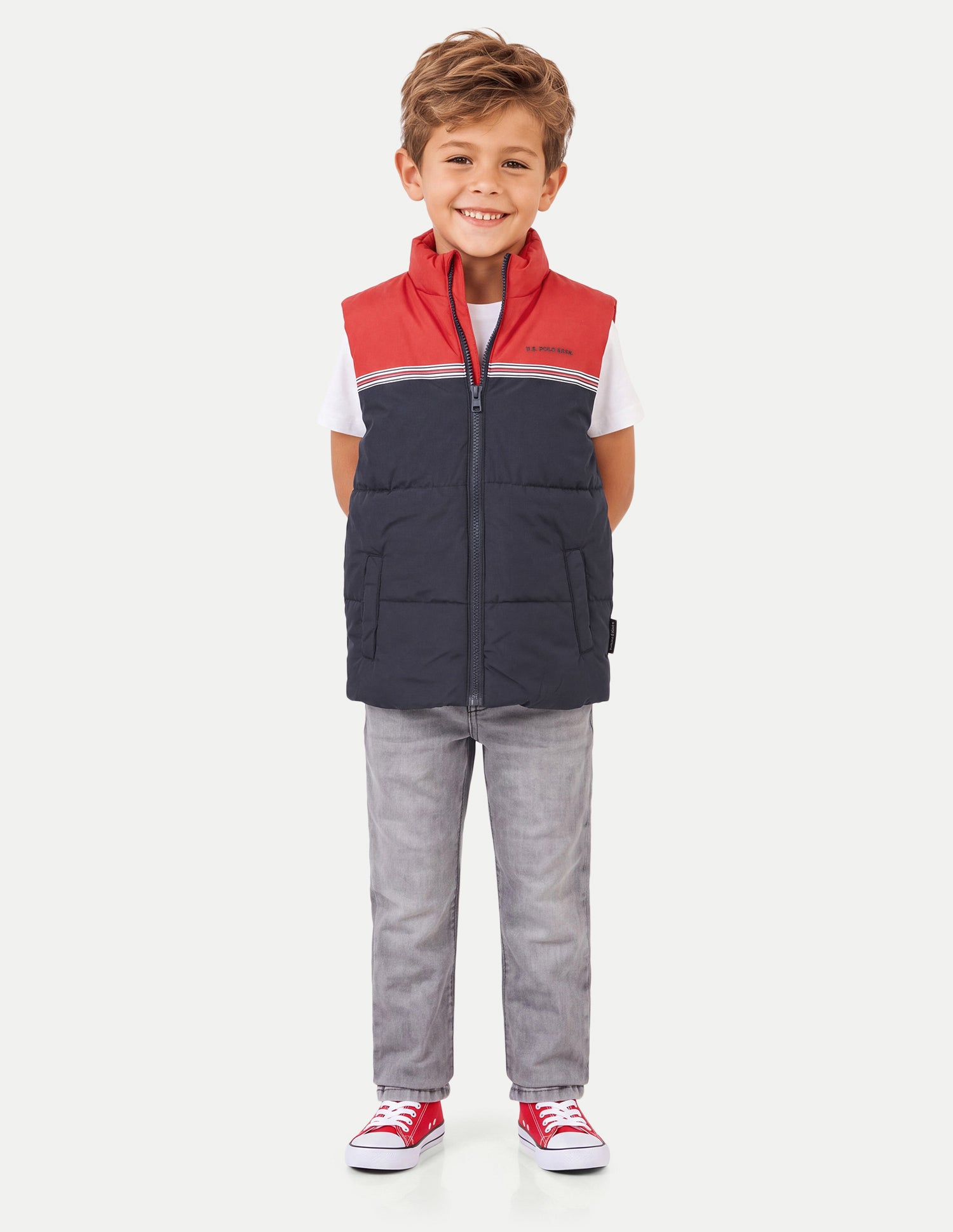 Colourblocked Regular Fit Puffer Jacket Navy - U.S. Polo Assn. India | Large