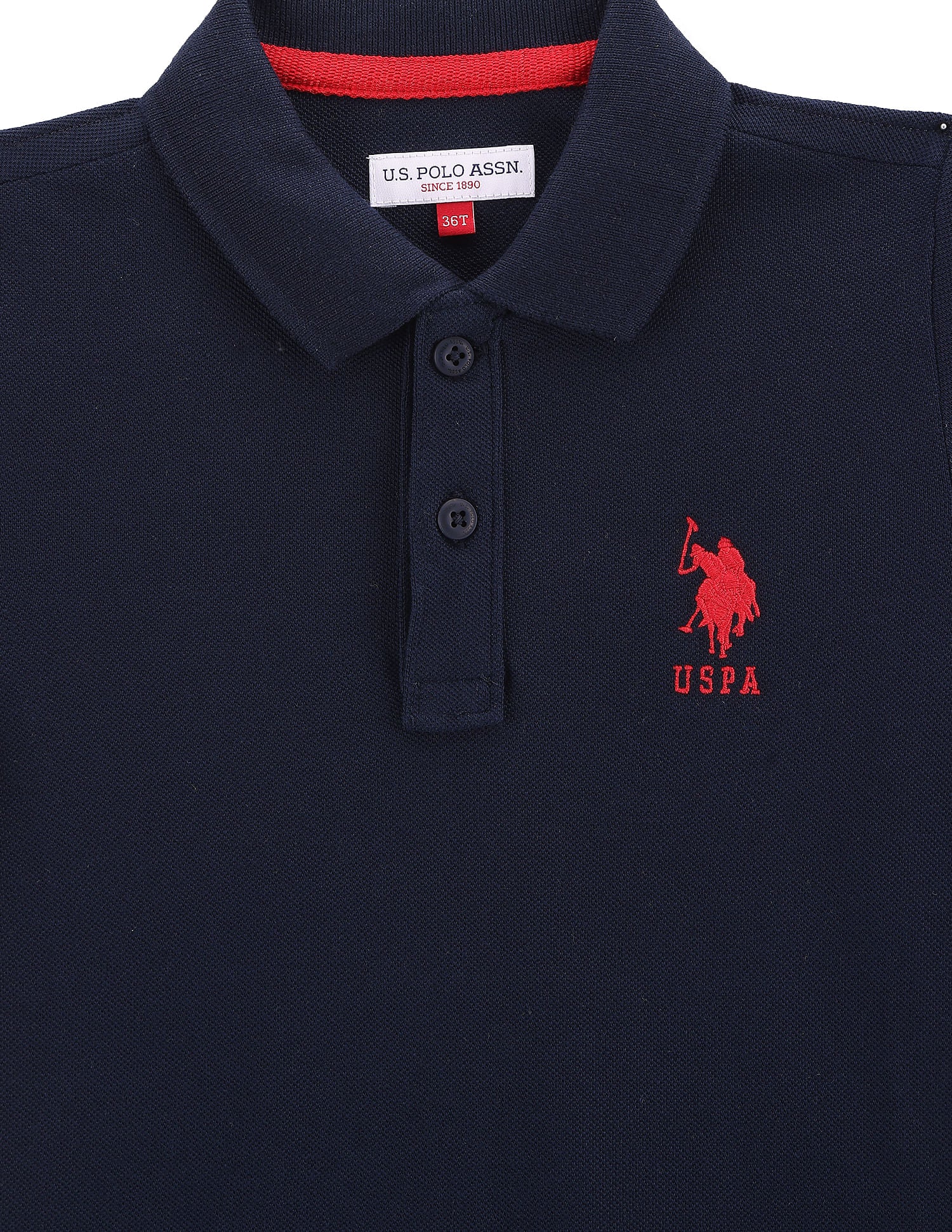 Boys Rear Graphic Cotton Polo Shirt Navy - U.S. POLO ASSN. | Large
