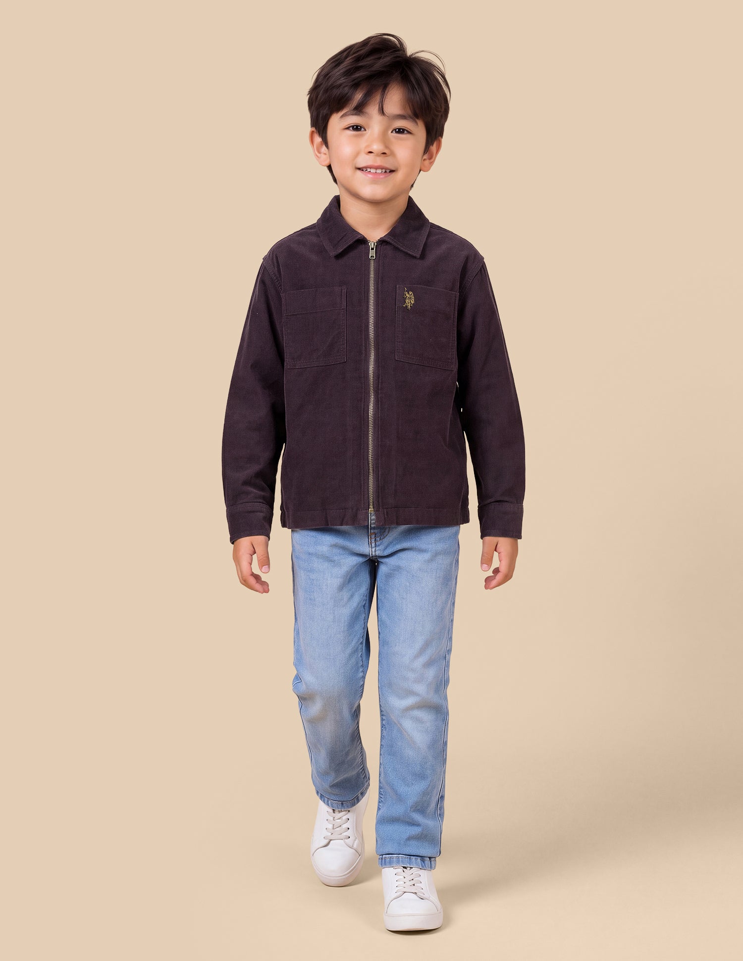 Corduroy Boxy Fit Shacket Purple - U.S. Polo Assn. India | Large