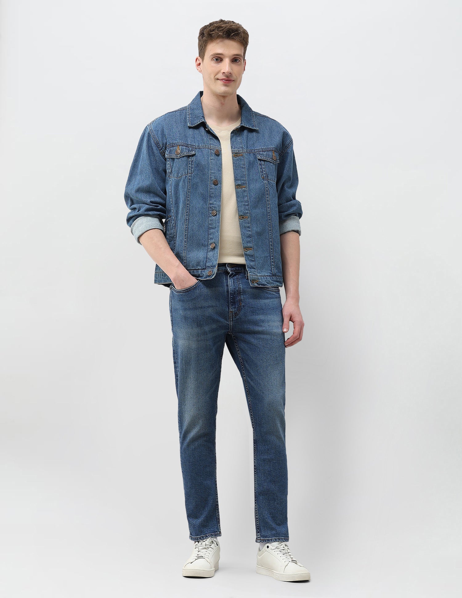 Cole Comfort Cropped Fit Blue Jeans Light Blue - U.S. Polo Assn. India | Large