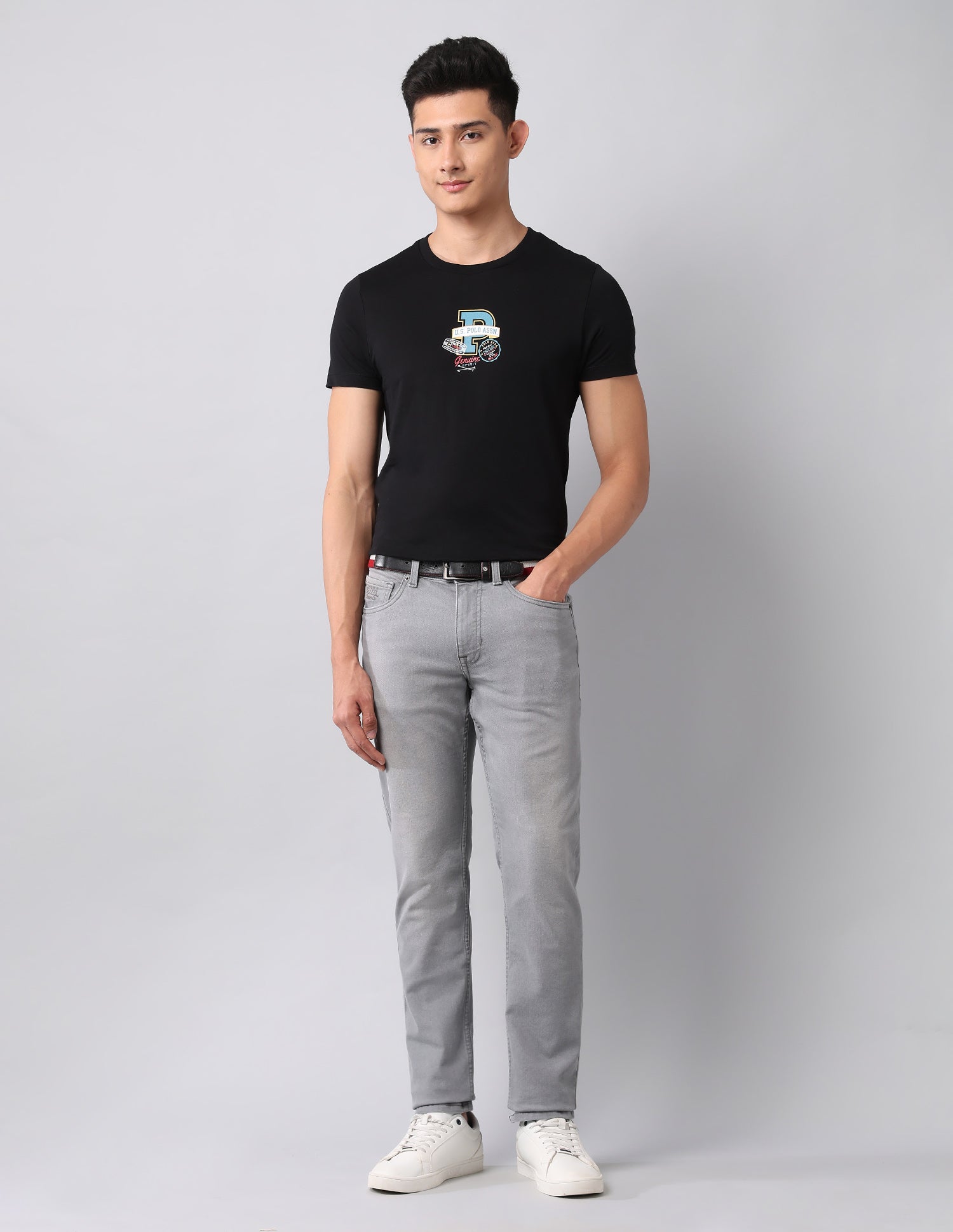 Brandon Slim Tapered Fit Grey Jeans Grey - U.S. POLO ASSN. | Large