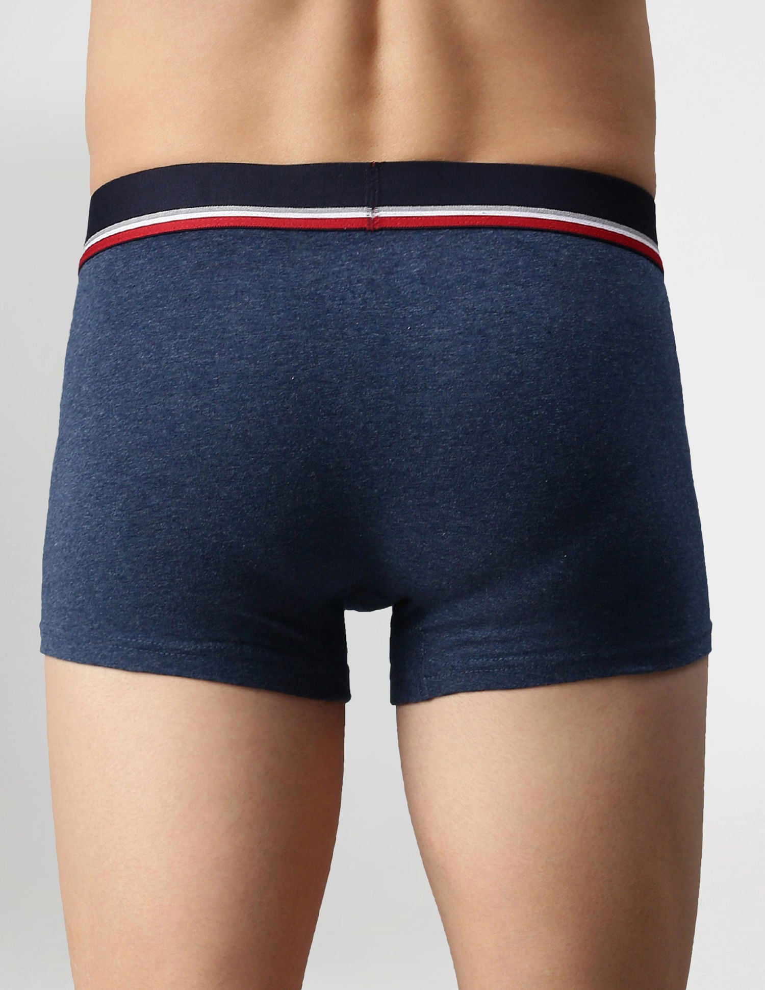 Solid Cotton Spandex I014 Trunks - Pack Of 2 Blue and Grey - U.S. POLO ASSN. | Large
