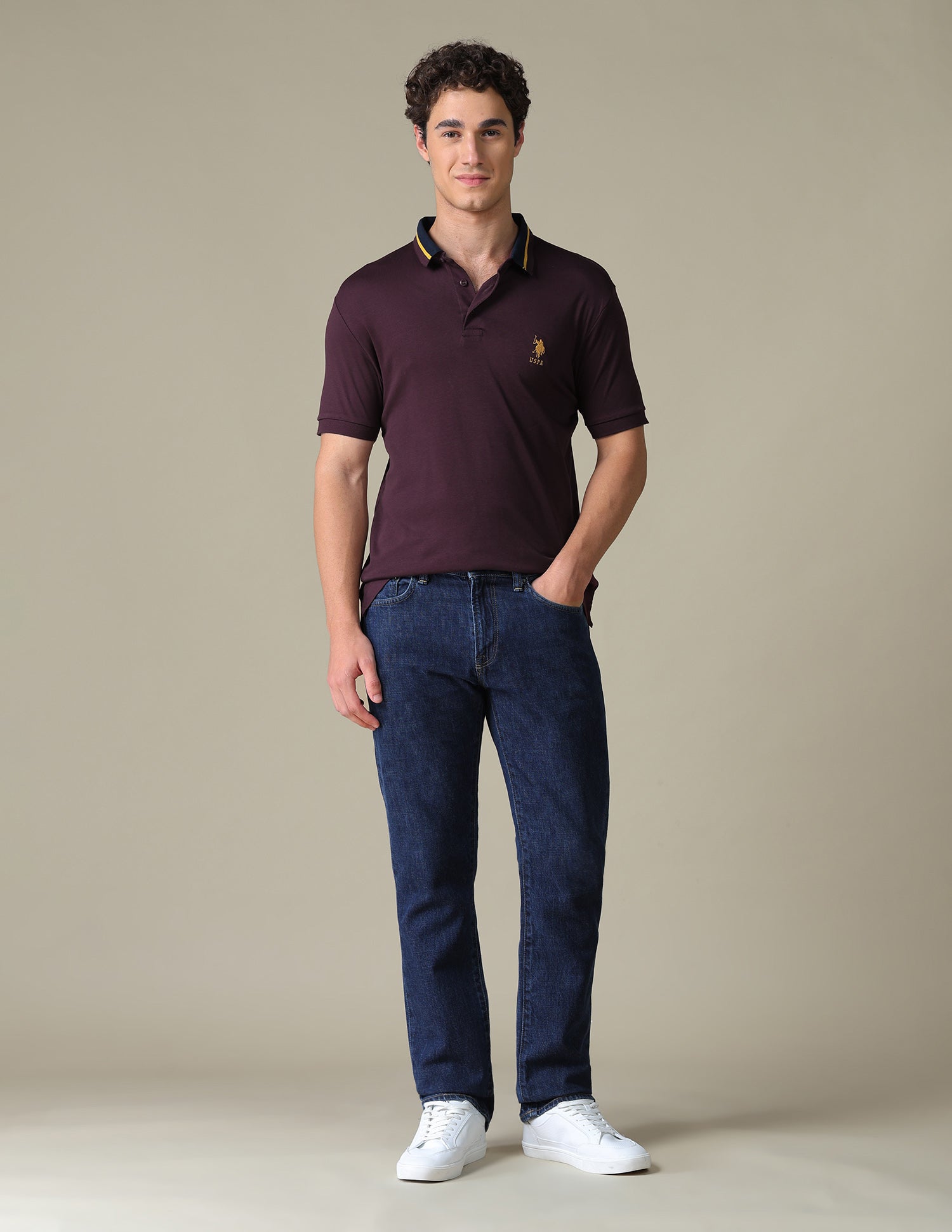 Solid Regular Fit Polo Shirt Purple - U.S. Polo Assn. India | Large