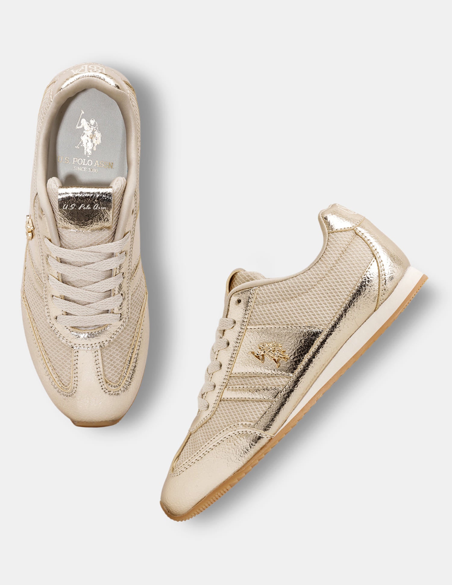 Reverie Retro Sneakers Shoes Gold - U.S. Polo Assn. India | Large