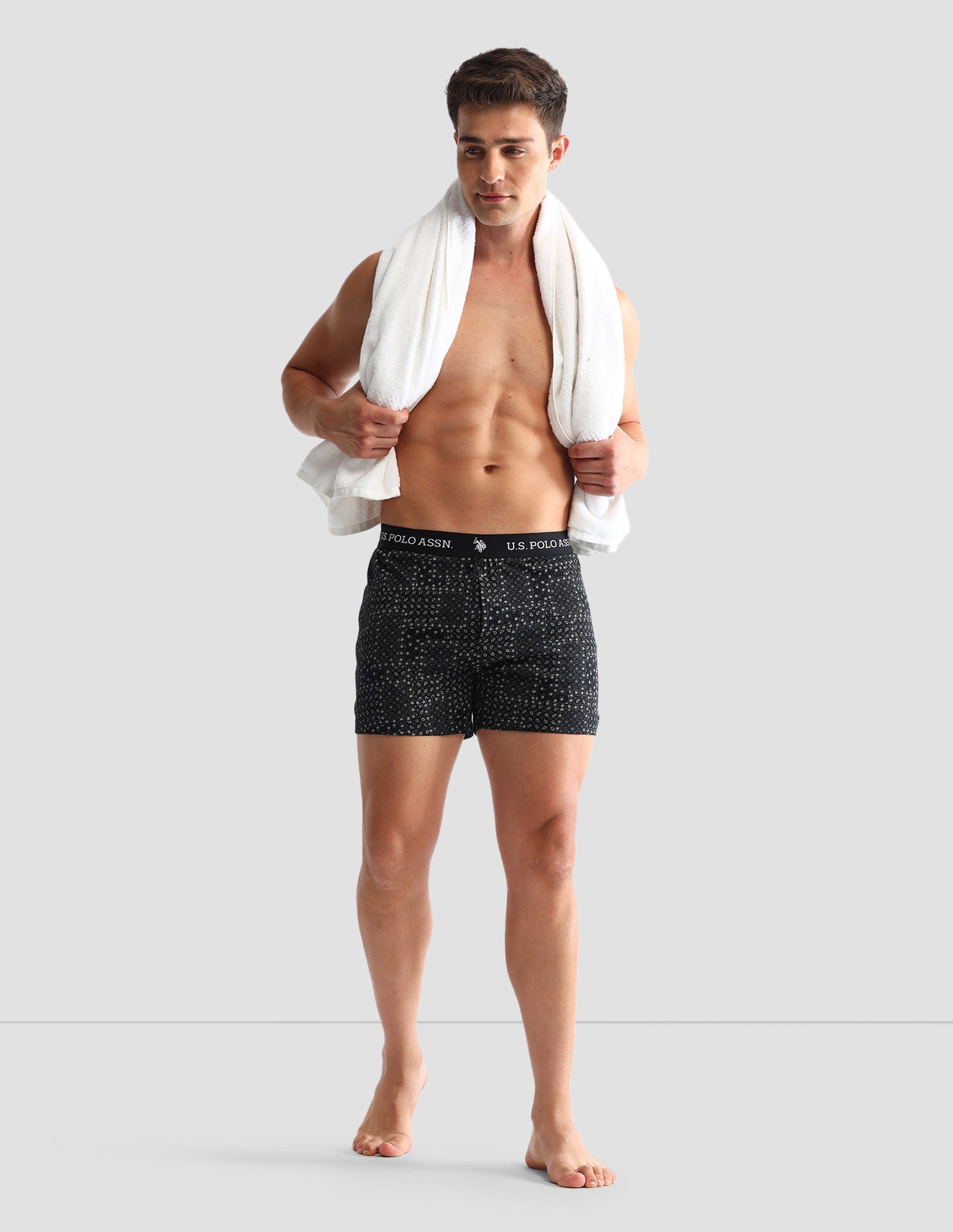 Printed Cotton OEX09 Boxers - Pack Of 2 Navy and Black - U.S. POLO ASSN. | Large