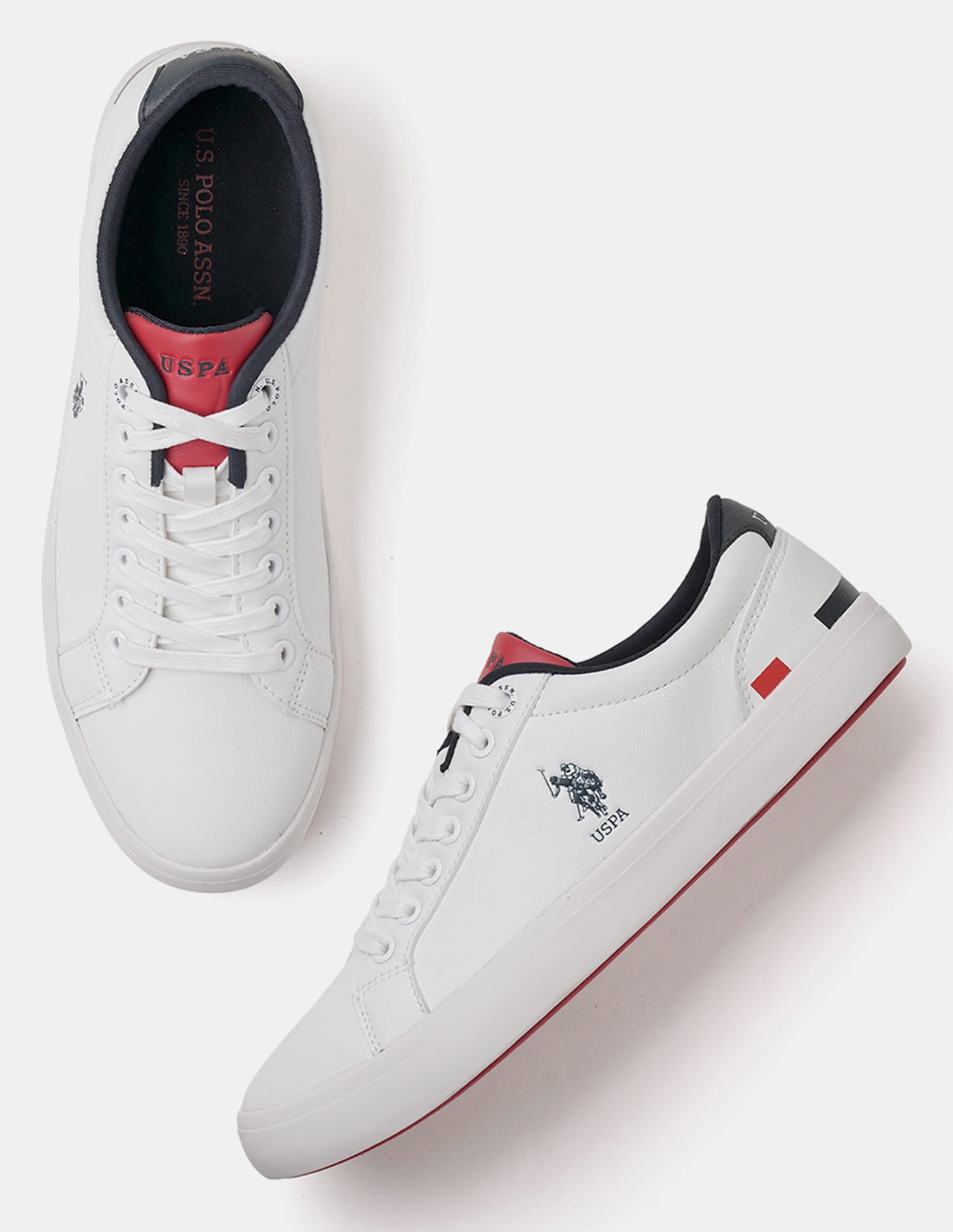 Round Toe Anton 3.0 Solid Sneakers Off-White - U.S. Polo Assn. India | Large